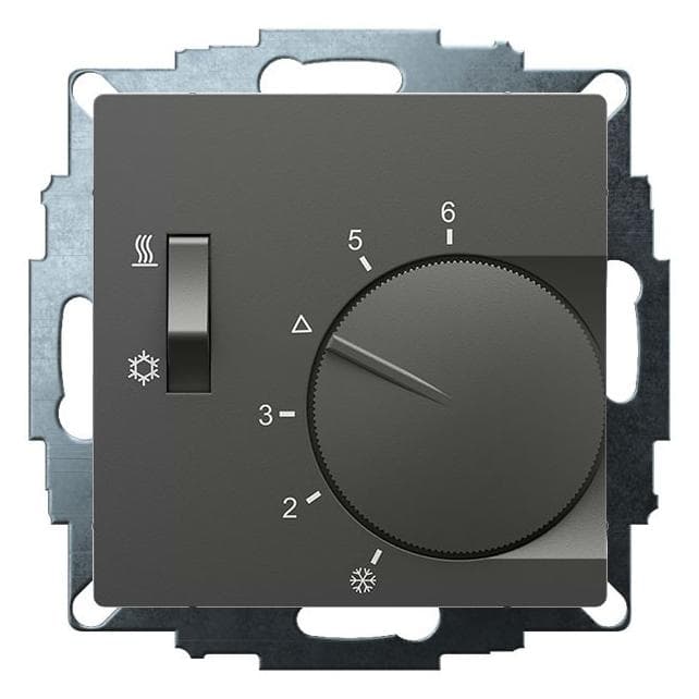 Eberle Controls Eberle UTE 1770-Anthracite-55 Inbouw kamerthermostaat 5 tot 30°C, Thermostaat, Grijs