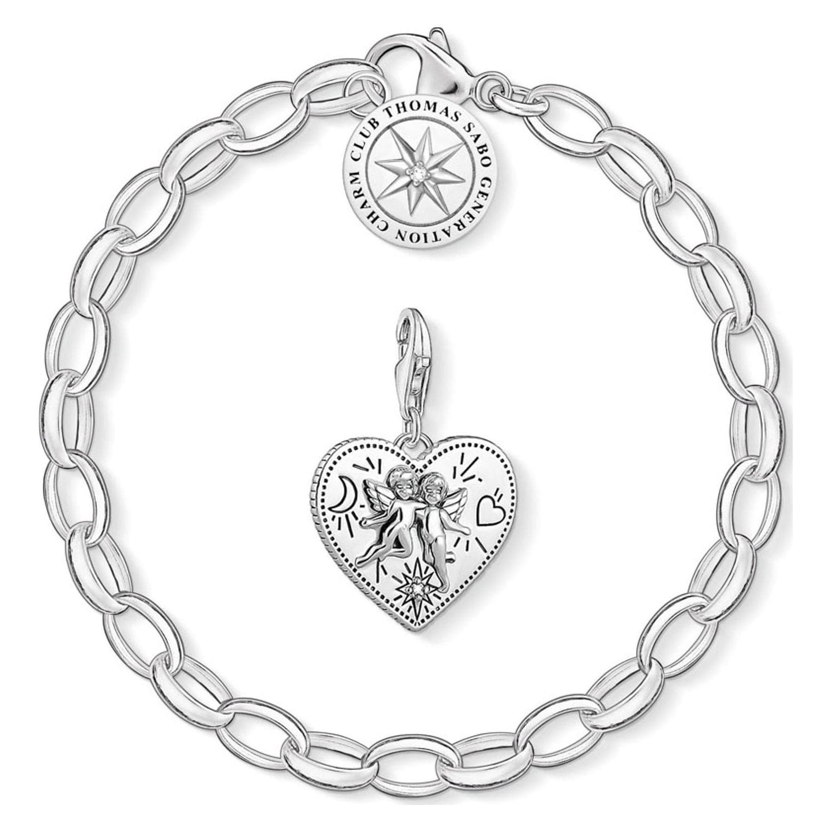 Thomas Sabo, Armbanden, Bedelarmband, (17 cm, Edelsteen, Zilver 925)