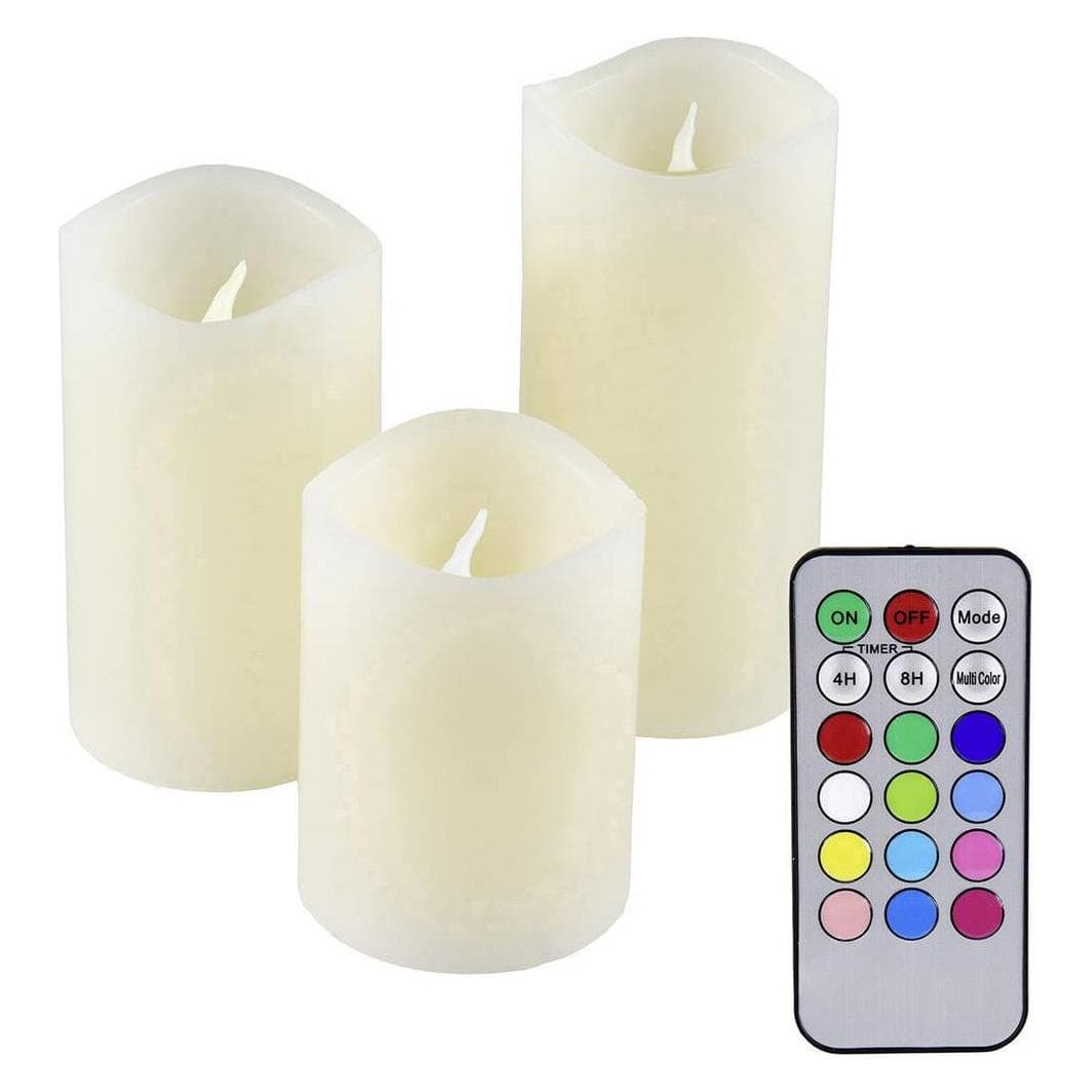 Ioio, LED kaarsen, LED-kaarsen van echte was (3x)