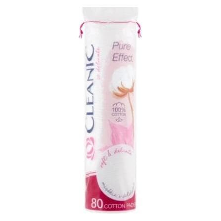 Cleanic, Katoenen pads, Clean puur effect ronde wattenstaafjes, 80 stuks (80x)