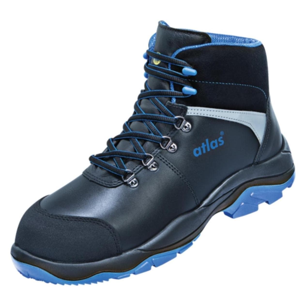 Atlas, Werkschoenen, Veiligheidslaars SL 84 blauw ESD, S2, zwart/blauw, breedte 10, maat 45 (S2, 45)