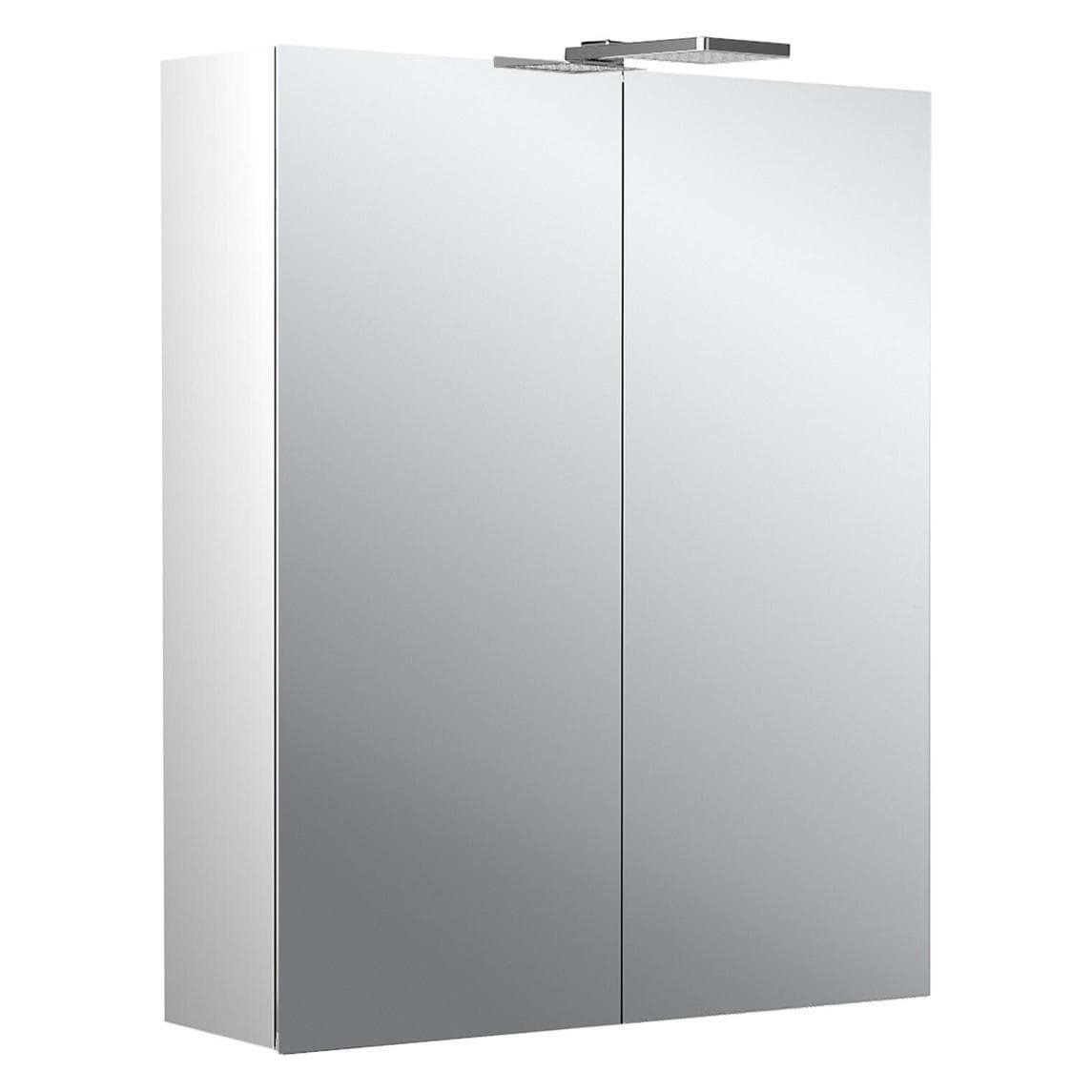 Emco, Spiegelkasten, pure 2 Style LED verlichte spiegelkast met opbouwspots, 2 deuren, 600x711x153mm, 979705302 (60 x 25.80 x 72.60 cm)