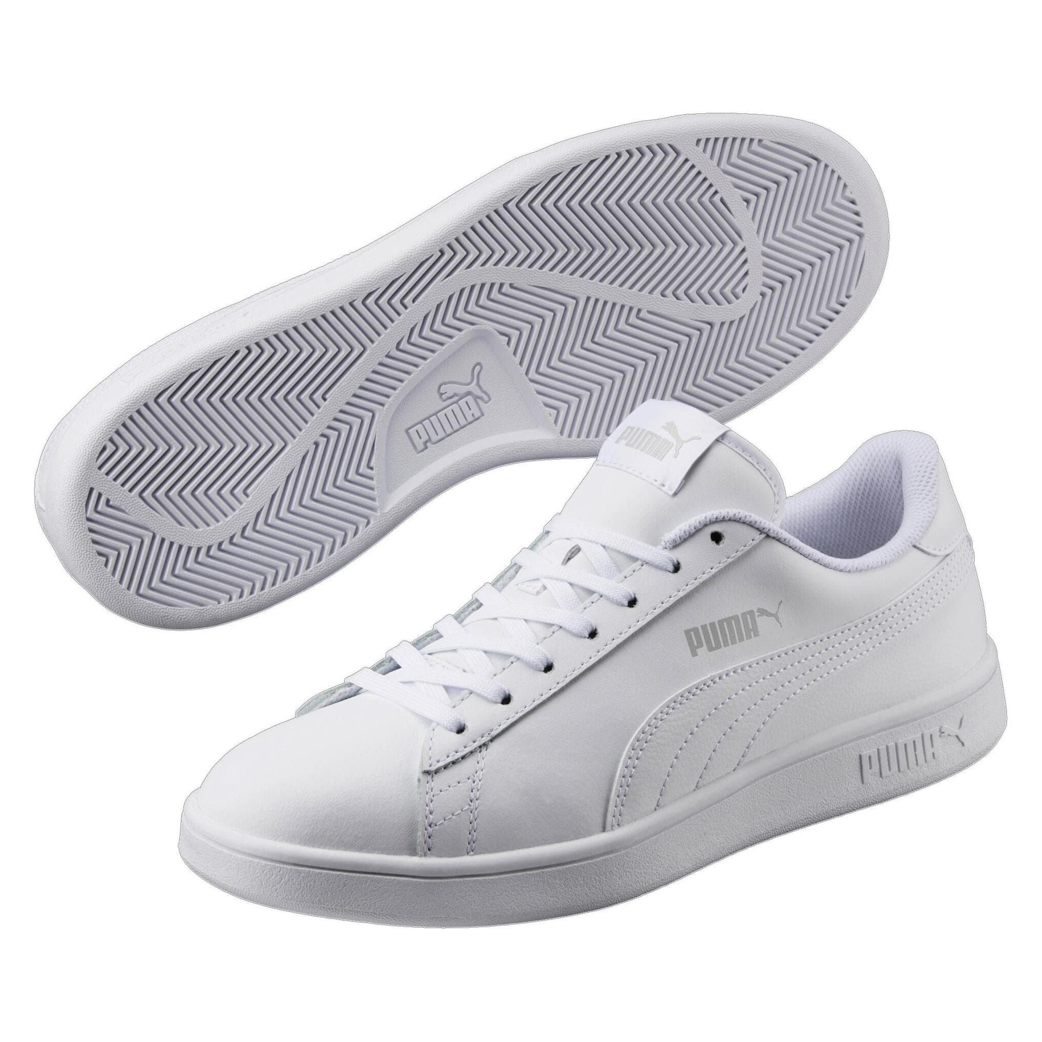 Puma, Unisex, Sneakers, Smash v2 Leren Sneaker, Wit, (44.5)