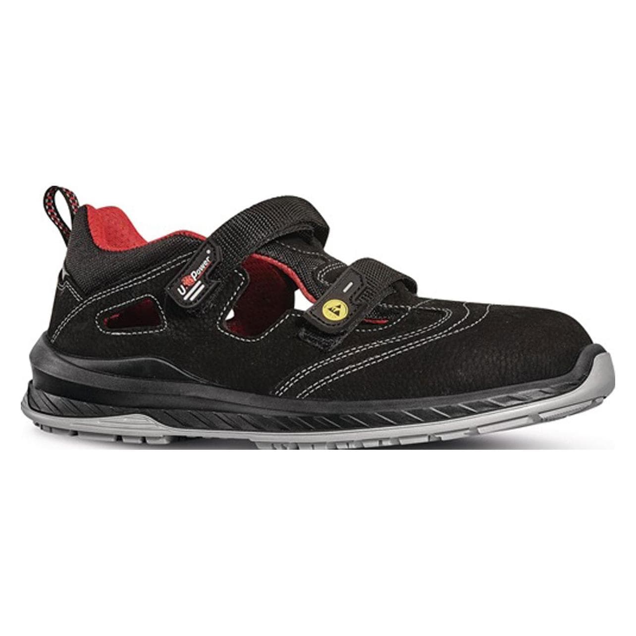 U-Power, Werkschoenen, Veiligheidsschoen Scandy maat 44 zwart S1P ESD SRC EN ISO 20345 gefreesd nubuck leer (S1P, 44)