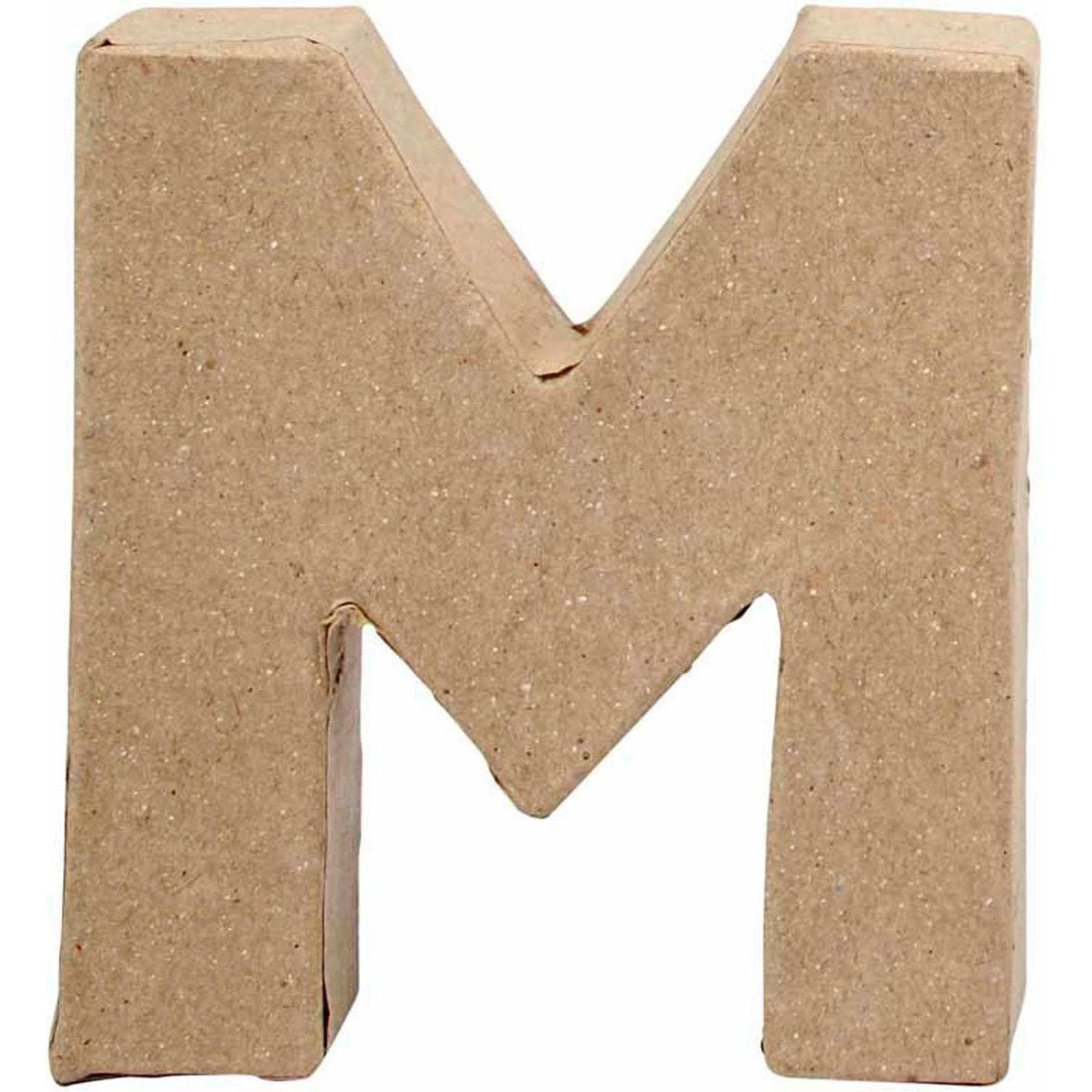 Creativ Company, Houten letters + stoffen letters, Letter papier-maché klein - M