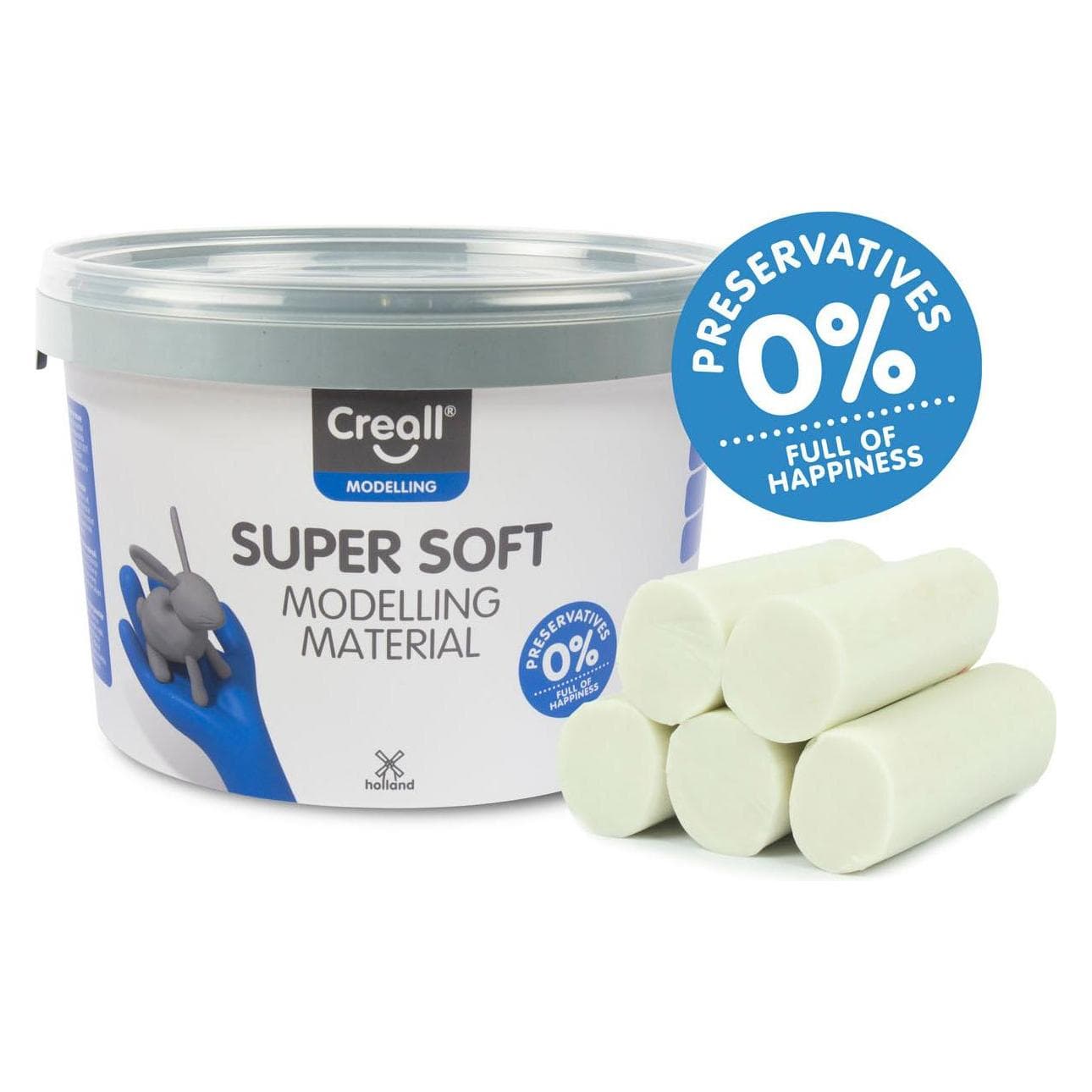 Creall, Boetseerklei, Supersoft klei Wit, 1750gr.