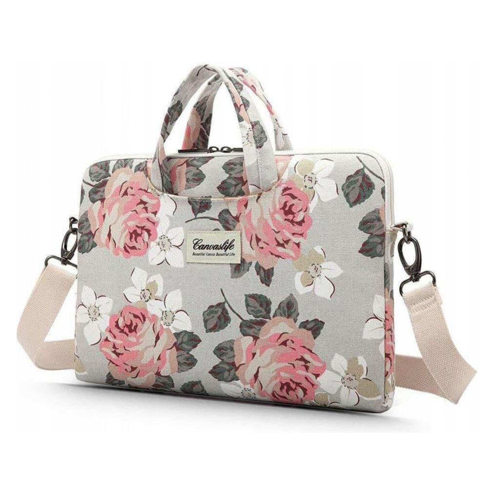 Canvaslife White Rose (15", Universeel), Laptoptas, Roze, Wit, Grijs