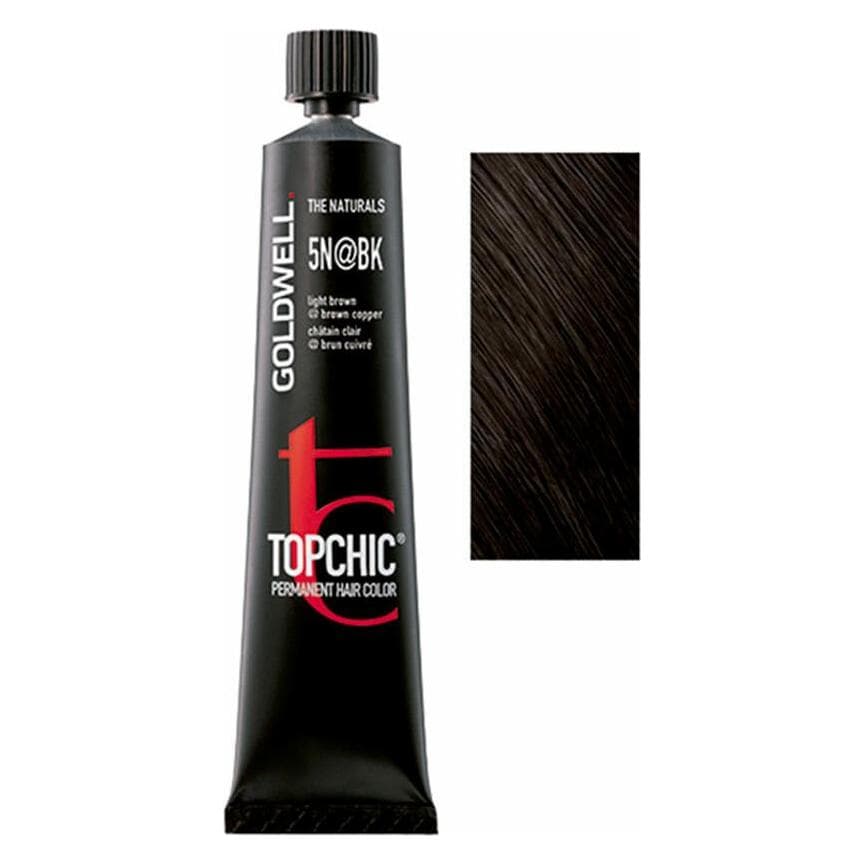 Goldwell, Haarkleur, Topchic Geëlimineerde Buizen (5N@BK lichtbruin geëlumineerd bruin koper)
