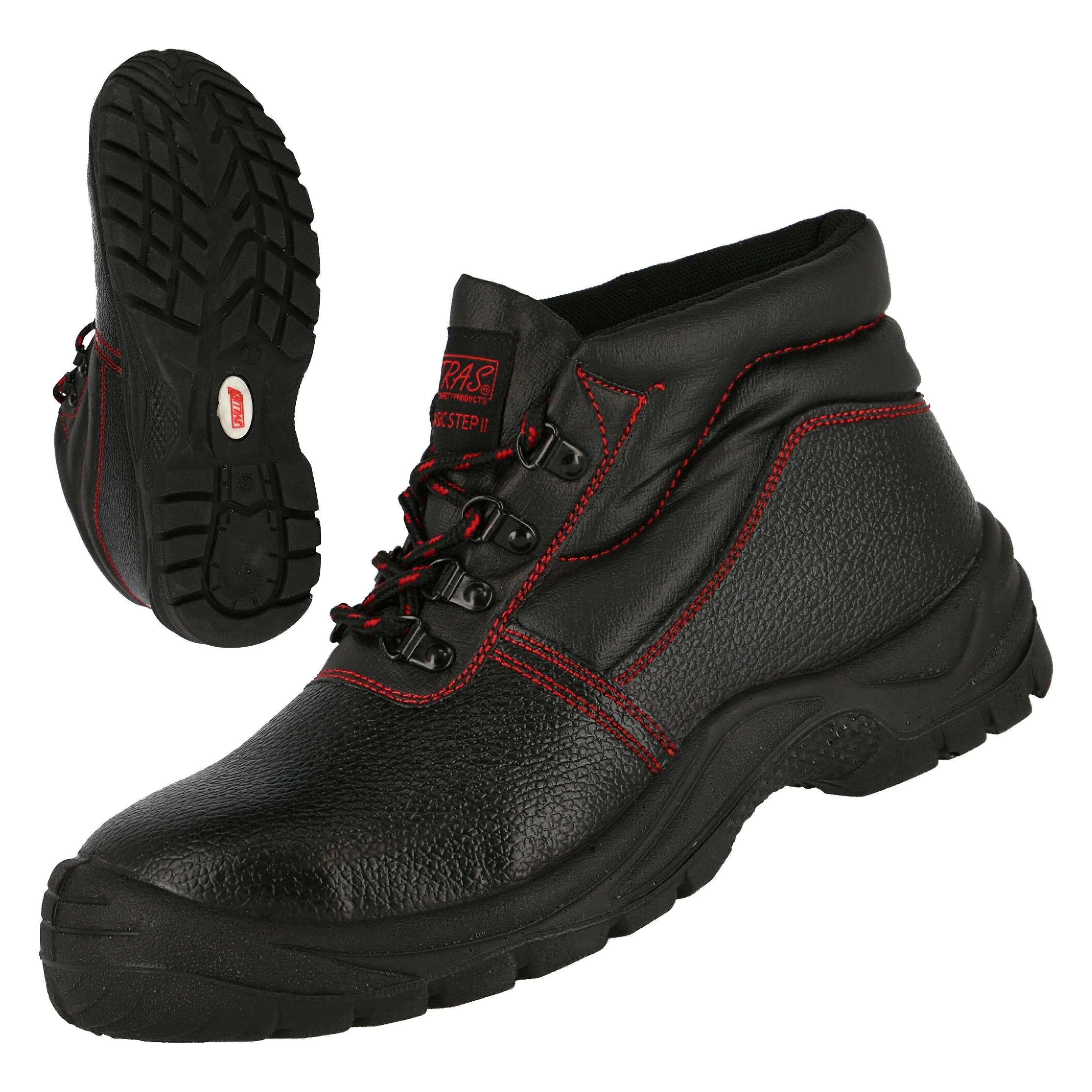 Nitras, Werkschoenen, Veiligheidsschoen BASIC STEP MID maat 40 zwart S3 SRC EN ISO 20345 vol leder (S3, 40)