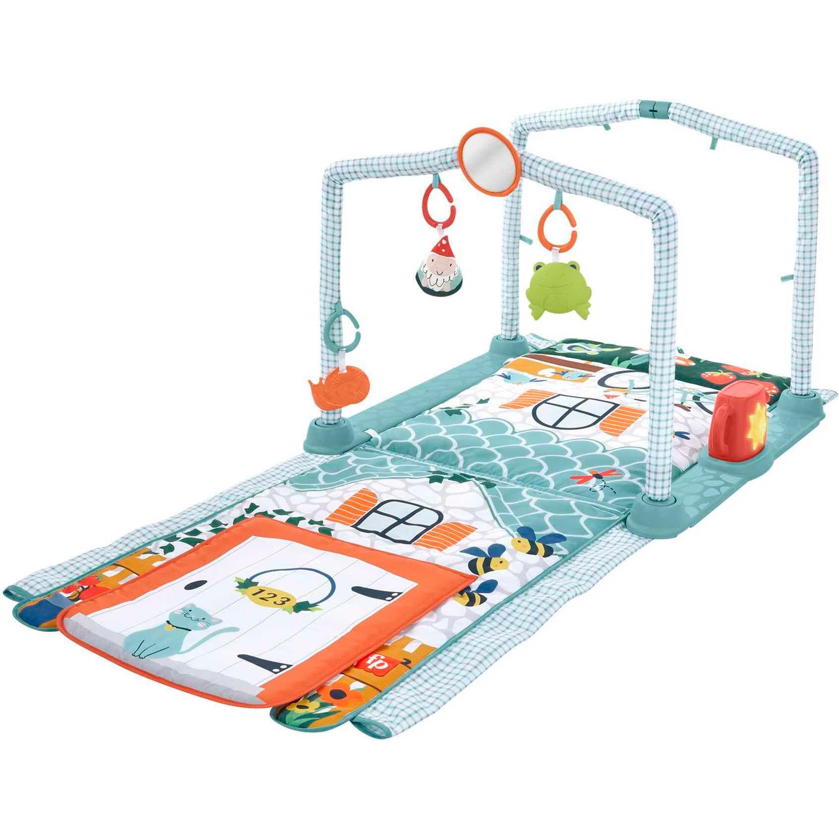 Fisher-Price, Peuterdeken + speelboog, 3-in-1 Little Holiday House Speeldeken