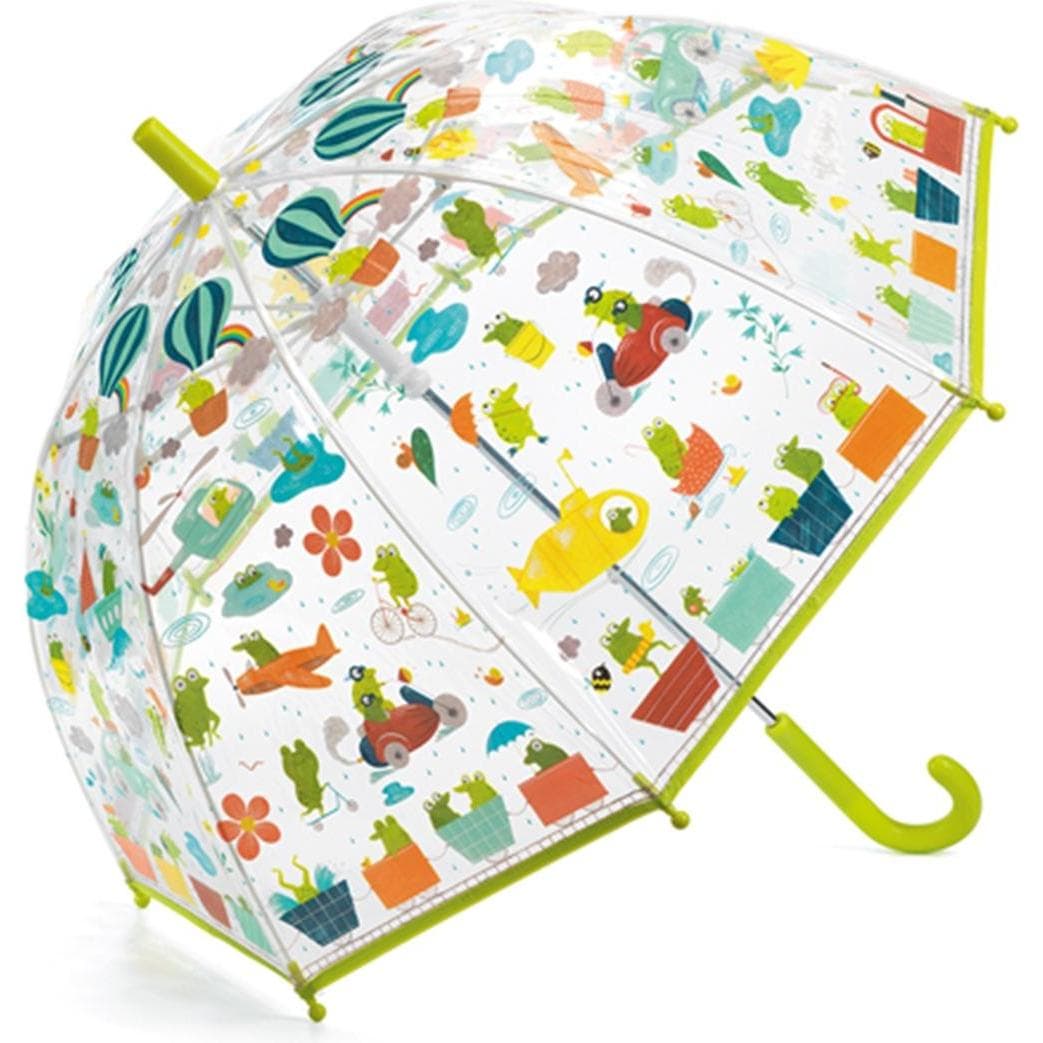 Djeco, Unisex, Paraplu, Paraplu kikkers 70x68cm, Veelkleurig