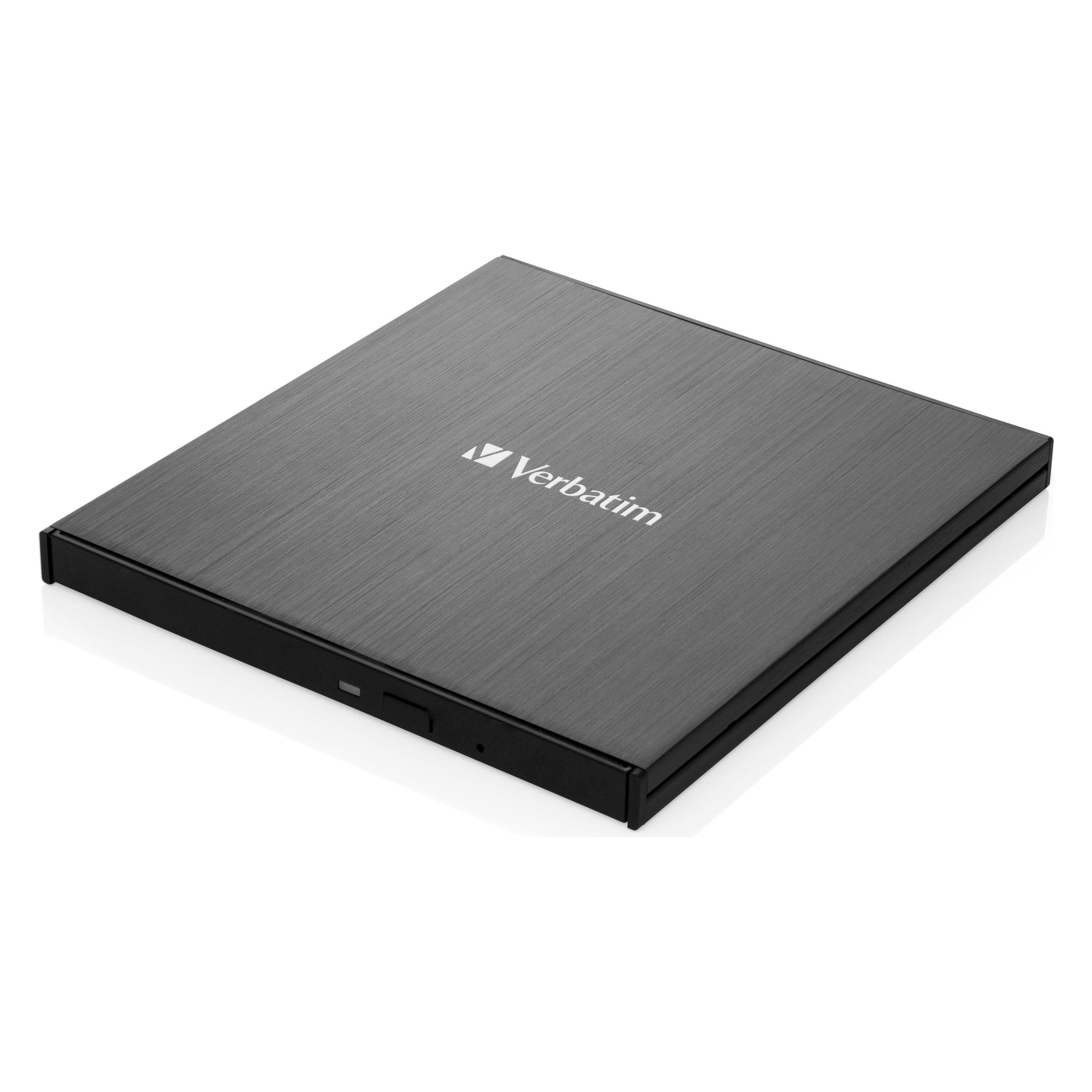 Verbatim Slimline (Blu-ray brander, Blu-ray schijf, CD-brander, CD-station, DVD-brander, DVD-station), Optische drive, Zwart