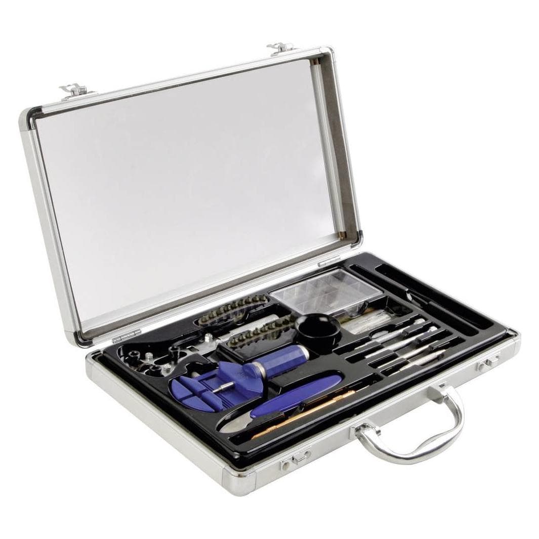 Toolcraft, Polshorloge Accessoires, Horlogemakers gereedschap set in aluminium koffer, Zilver