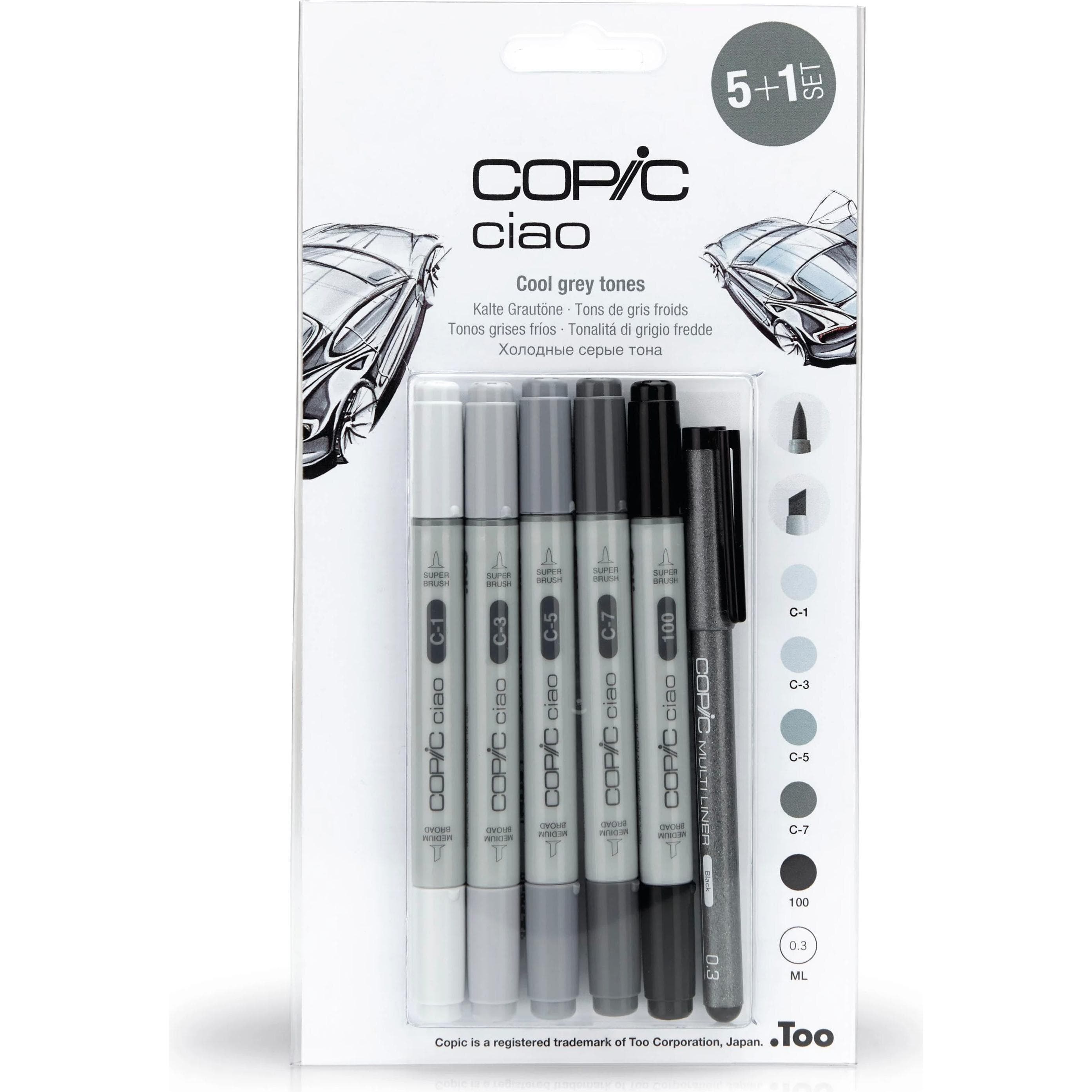 Copic, Marker, Grijstinten (6x)