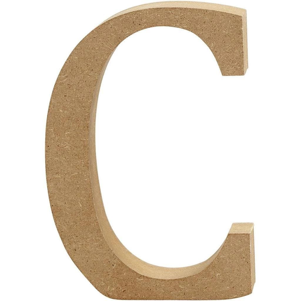 Creativ Company, Houten letters + stoffen letters, Houten letter C