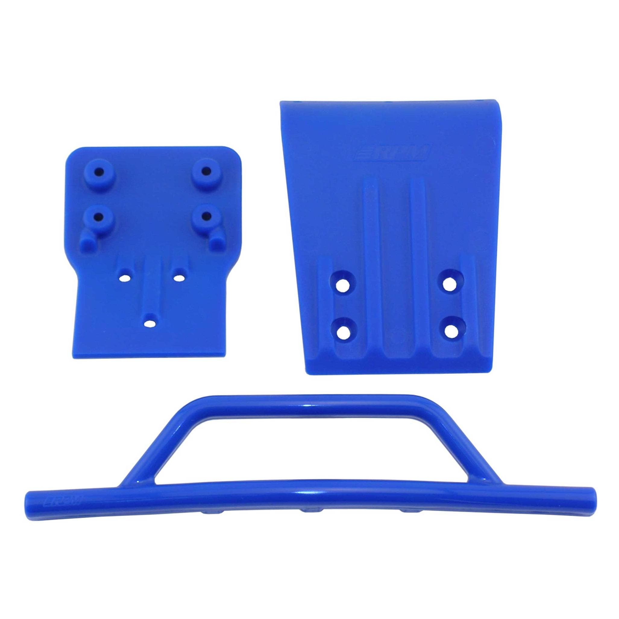 RPM R/C Bumper voor + skid plate blauw TRX Slash 4x4 RPM