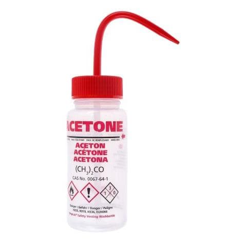RS PRO, Laboratoriumapparatuur, Wasfles, 250ml, Aceton, rode sluitingen