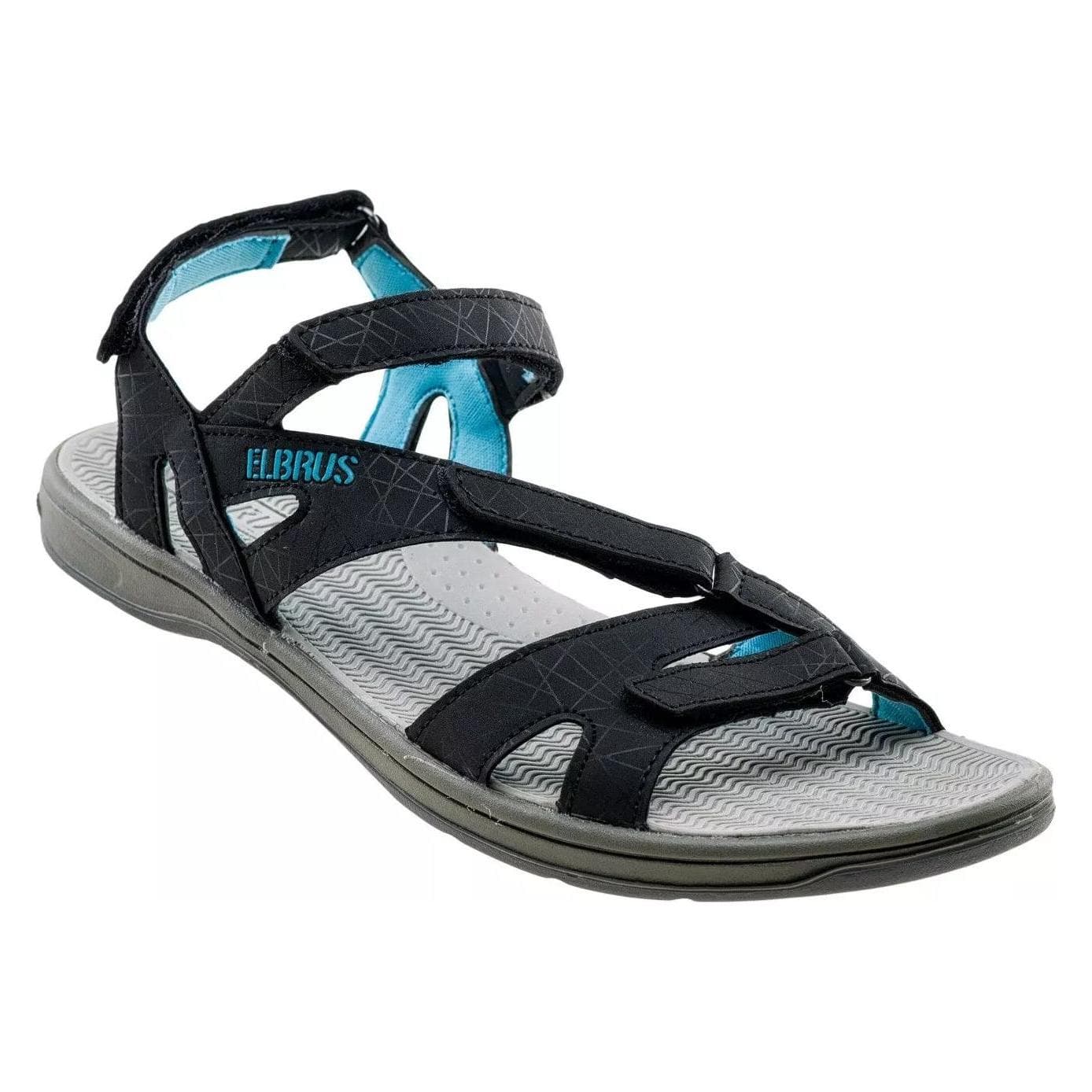 Elbrus, Vrouwen, Sandalen, Damessandalen Laren Zwart / Lichtblauw 37, Zwart, (37)
