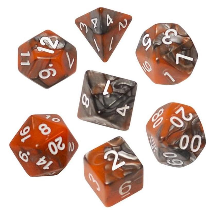 Rebel RPG dobbelsteenset - Twee kleuren - Oranžinis en Grijs