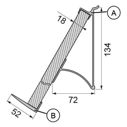 OK-Line, Meubilair, Bevestigingsprofiel voor boekensteun / presentatieplank Wandsysteem (1 Pcs.)