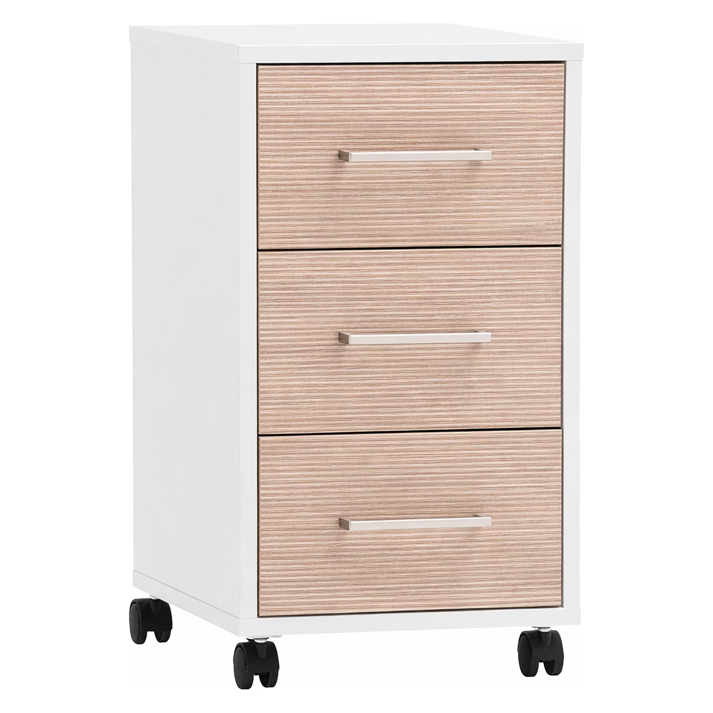 Schildmeyer, Rolcontainer, Metz Rollcontainer mattweiss / canello Eiche Dekor (32.60 x 39.10 x 59.70 cm)