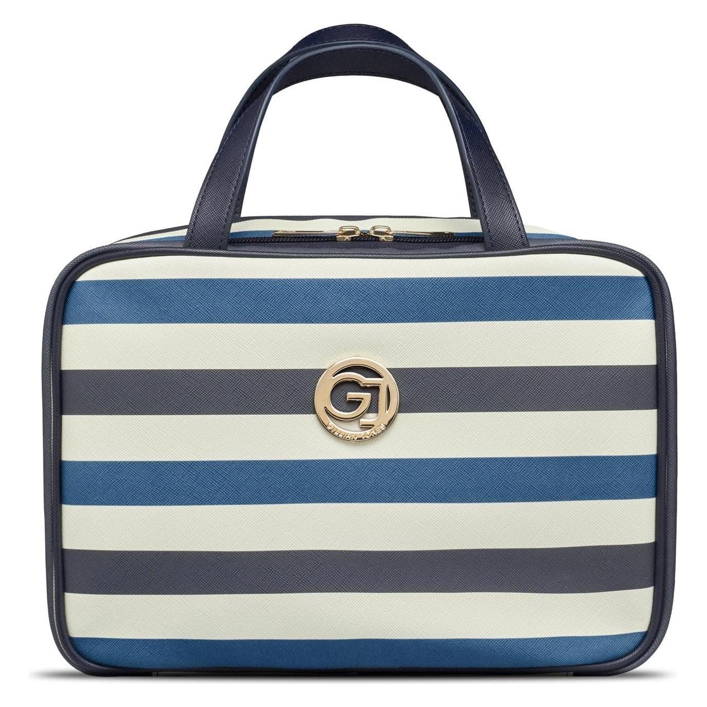 Cimi Gillian Jones - Organizer Cosmetic bag met ophangfunctie - Donkerblauw/witte strepen, Toilettassen, Wit, Blauw