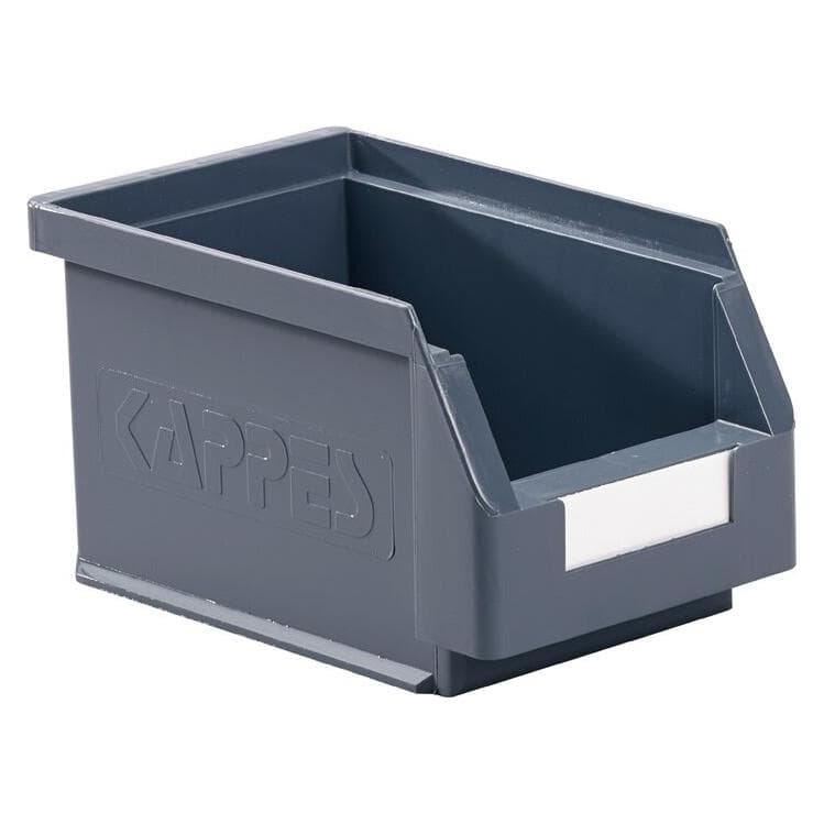 Kappes, Opslagcontainer, Opbergdoos met open voorzijde L230xB140xH130mm PE grijs
