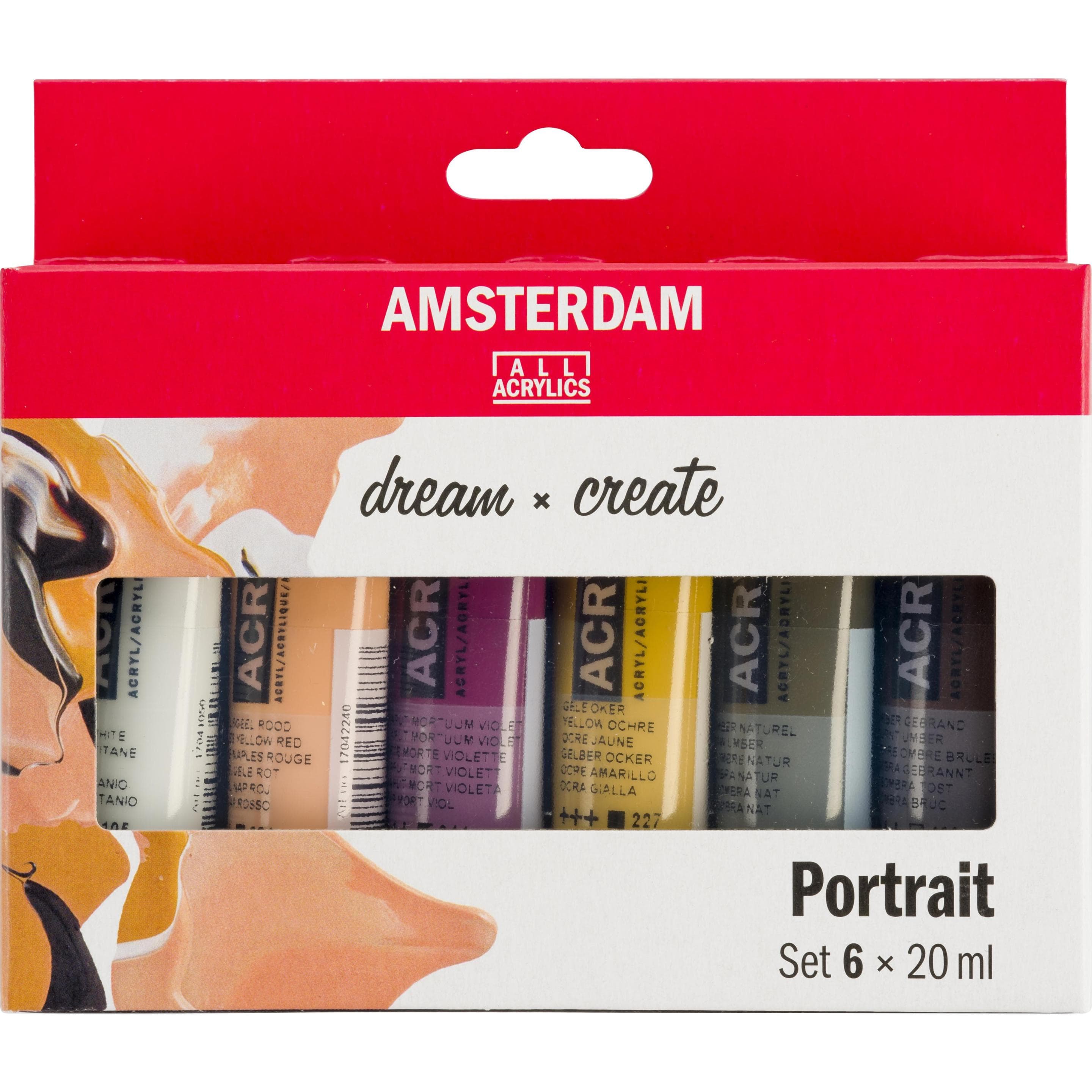 Amsterdam, Kleuren + verf voor doe-het-zelvers, Acrylfarbe Portrait 6 Tuben à 20 ml (20 ml)