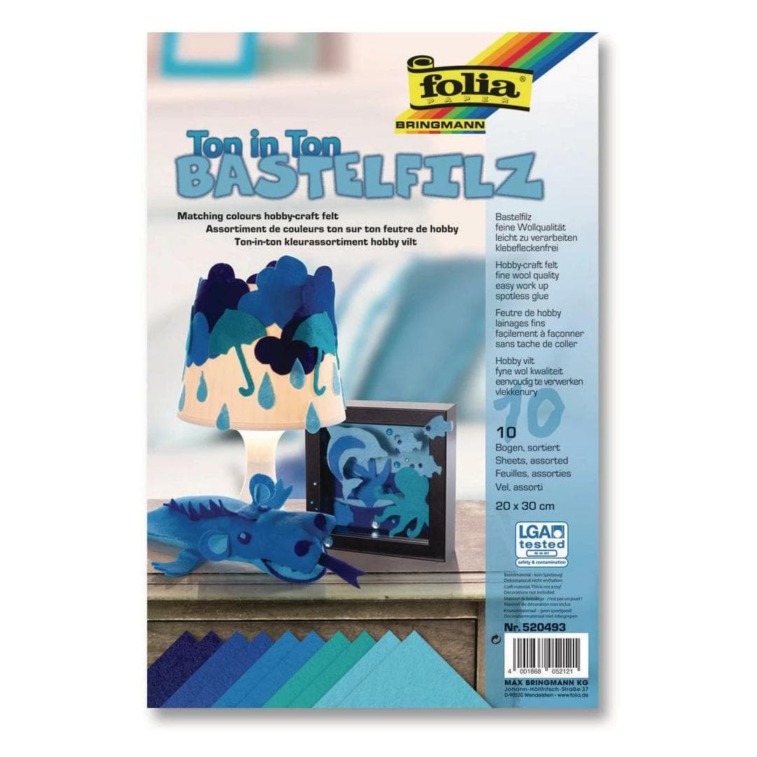 Folia Ambachtelijke viltklei in klei blauw (30 x 20 cm)