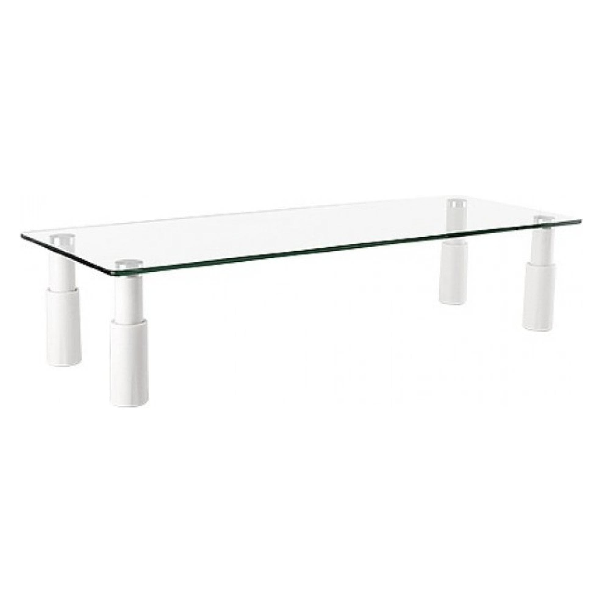Techly Universele opbergtafel van glas, 580 x 210 x 130 mm, TV-accessoires, Transparant