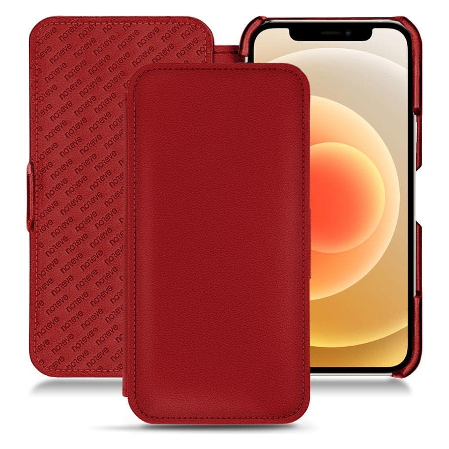 Noreve Lederen omslag horizontaal (Apple iPhone 12 mini), Smartphonehoes, Rood