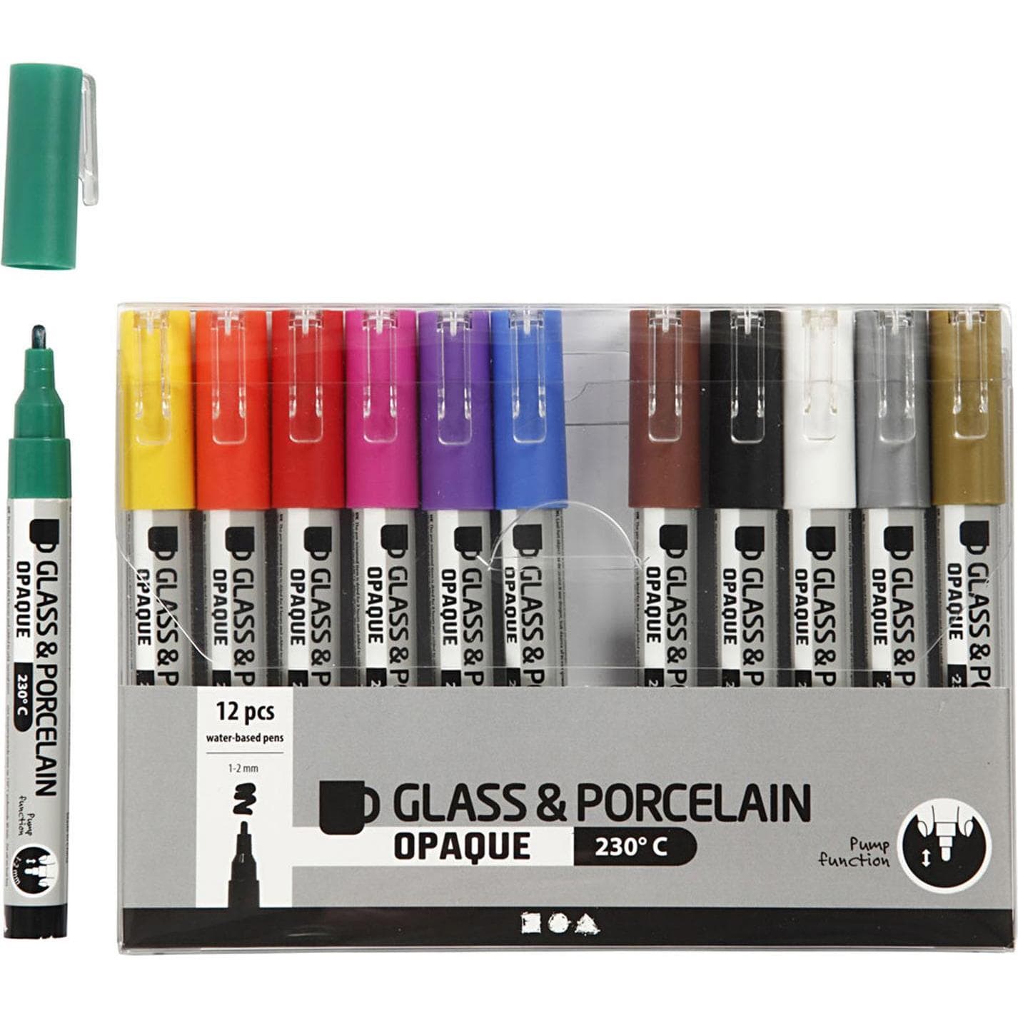 Creativ Company, Marker, Porseleinen stiften en glazen stiften (12x)