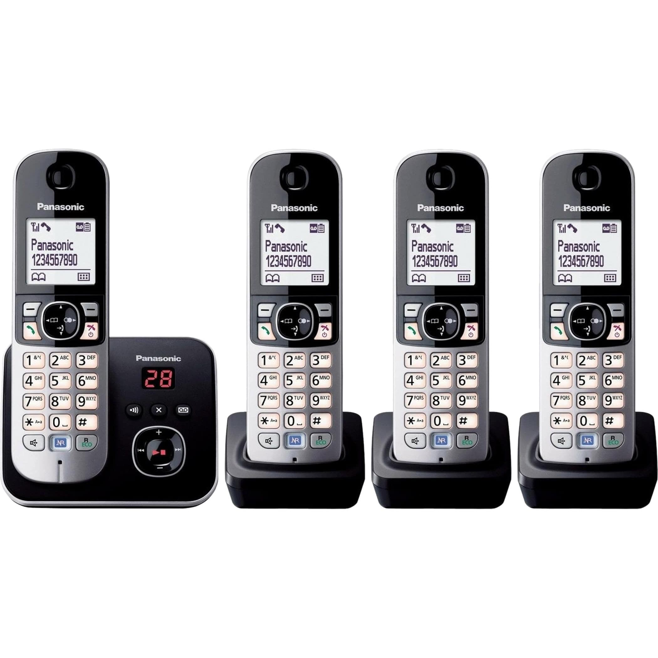 Panasonic KX-TG6824GB / NL, Telefoon, Zwart, Zilver