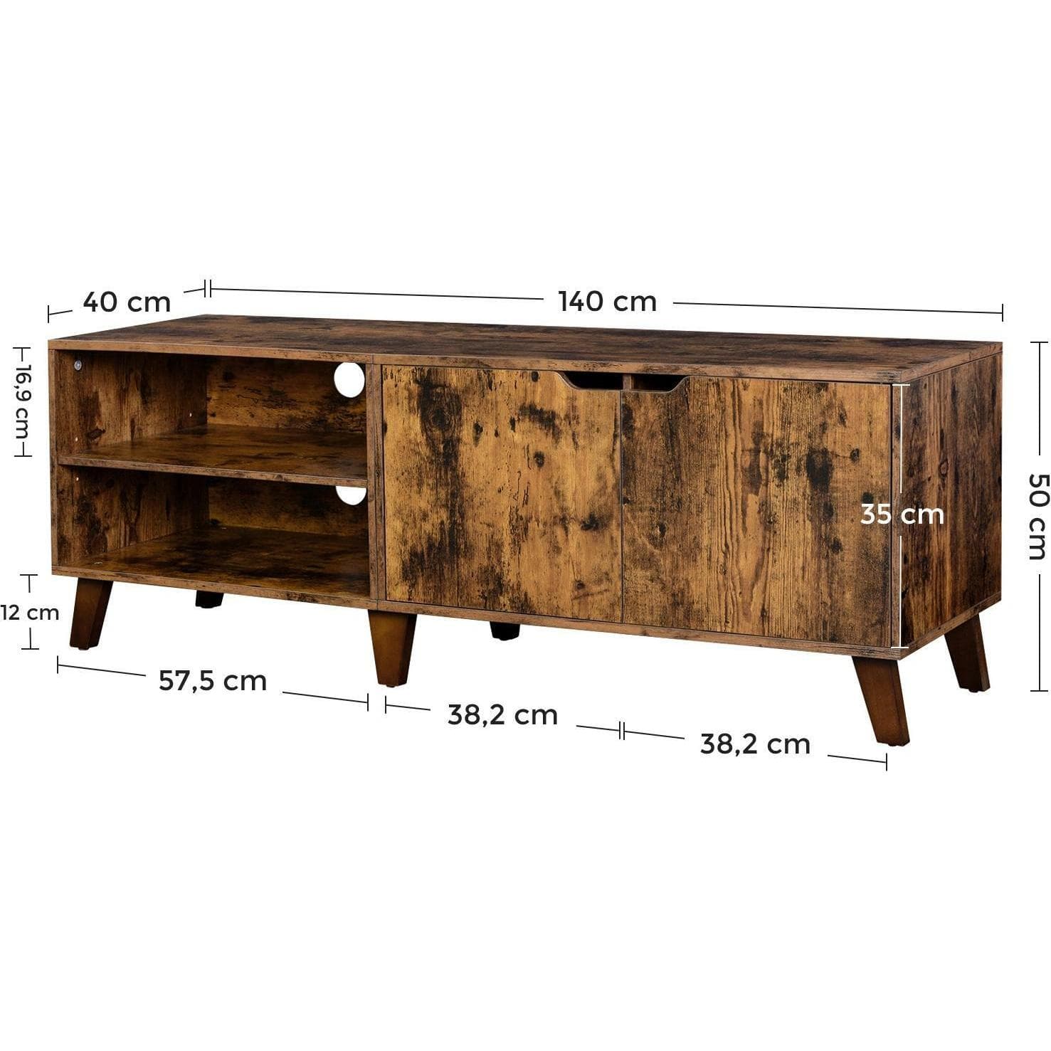 Vasagle, TV-meubilair, Havanna (140 x 40 x 50 cm)