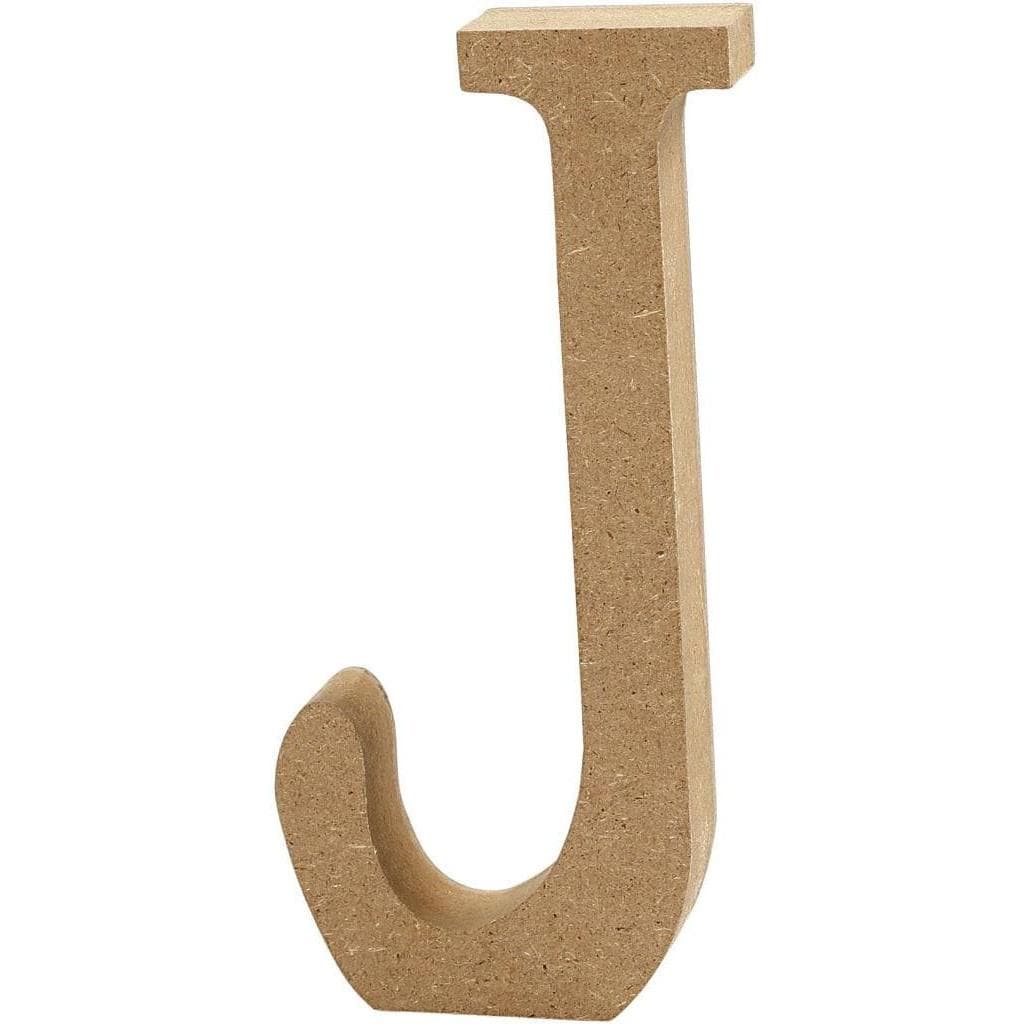 Creativ Company, Houten letters + stoffen letters, Houten letter J