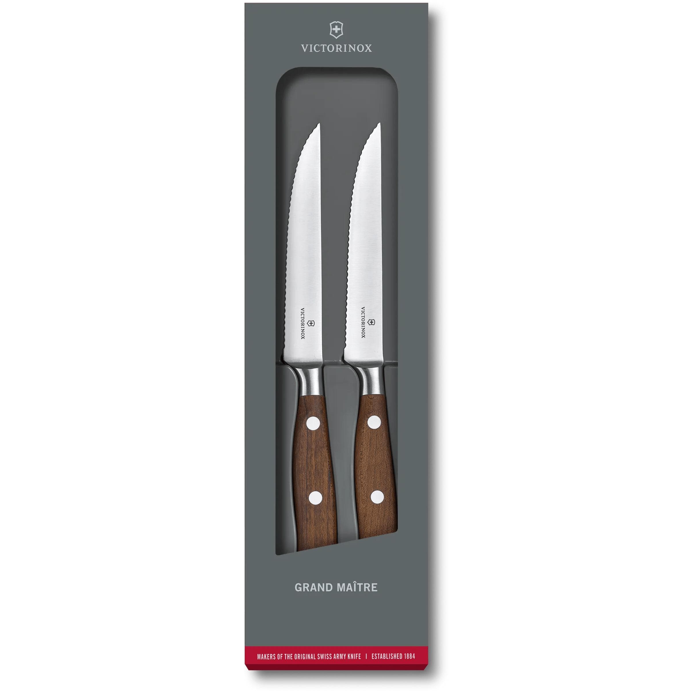 Victorinox Steakmessenset Grand Maître Hout 2 stuks, Bestek, Bruin