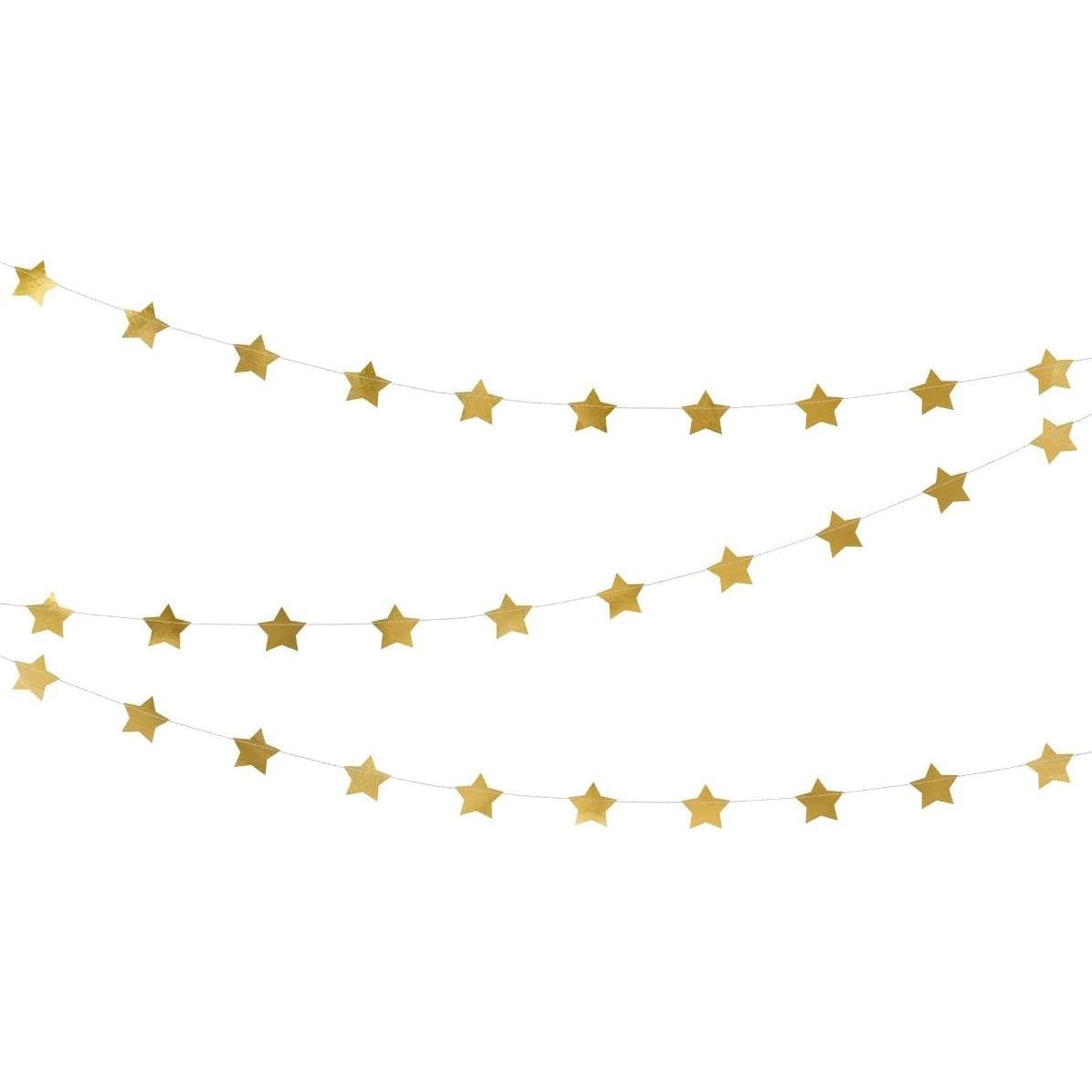 Partydeco Gouden Sterrenslinger (3.6m) (1 Pcs.)