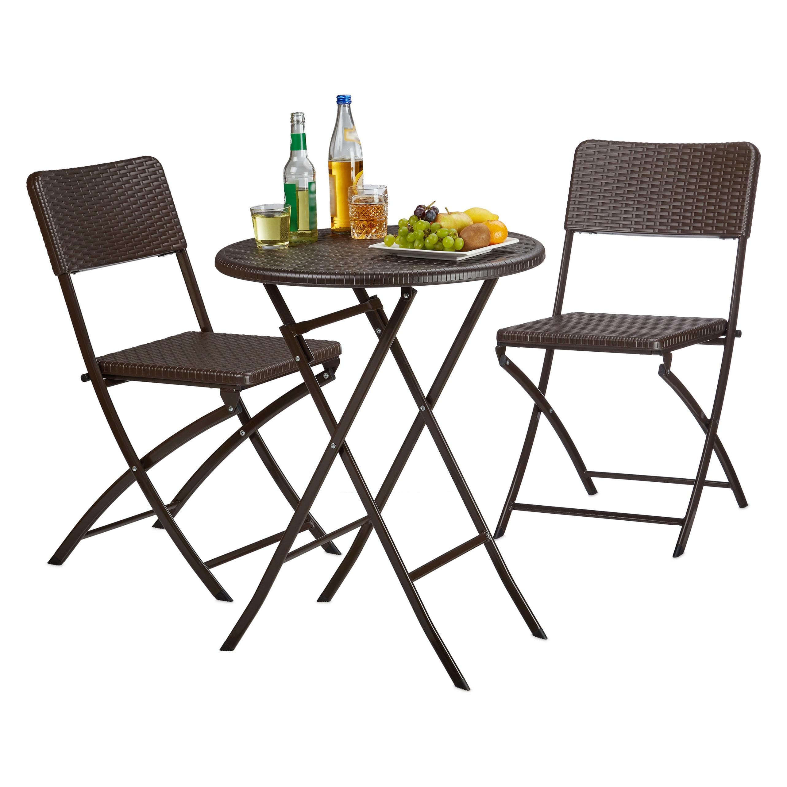 Relaxdays, Tuintafel + balkontafel, Tuinmeubelset (60 x 60 x 75.50 cm)
