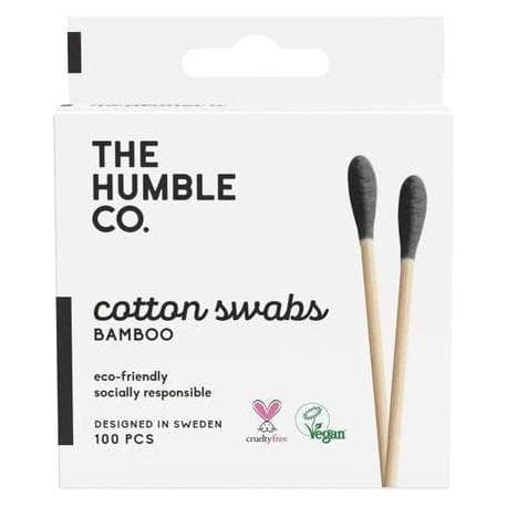 The Humble Co., Wattenstaafjes + katoen, Natuurlijke wattenstaafjes Zwart Biologisch afbreekbaar Milieuvriendelijk Veganistisch Perfect voor