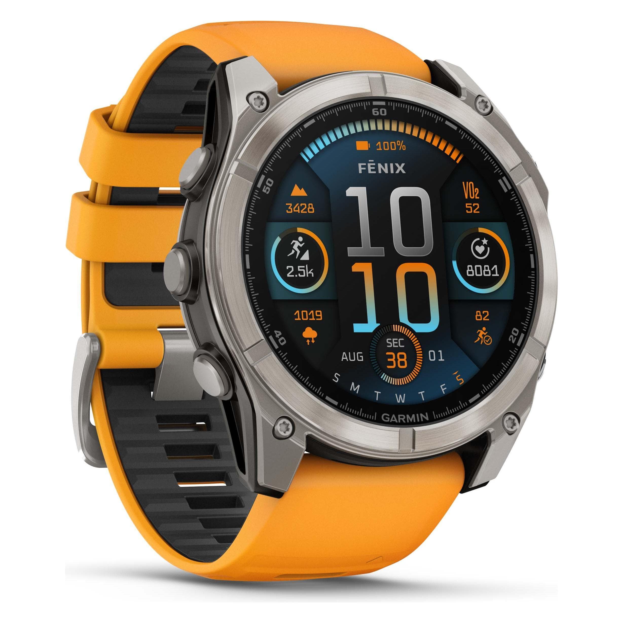 Garmin FENIX 8 AMOLED Saffier Titanium (51 mm, zonder simkaart), Smartwatches
