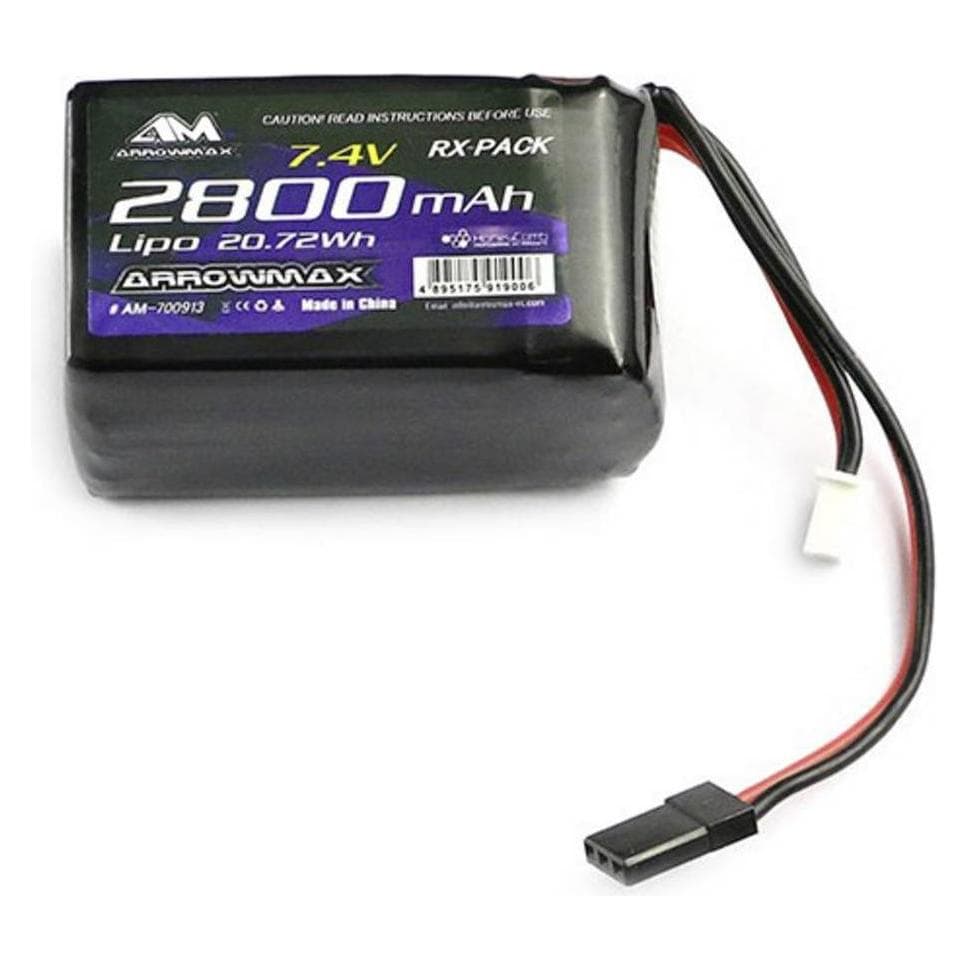 Arrowmax Lipo Pack 2800mAh 2S RX 7,4V Hump Pack (2800 mAh, 7.40 V)