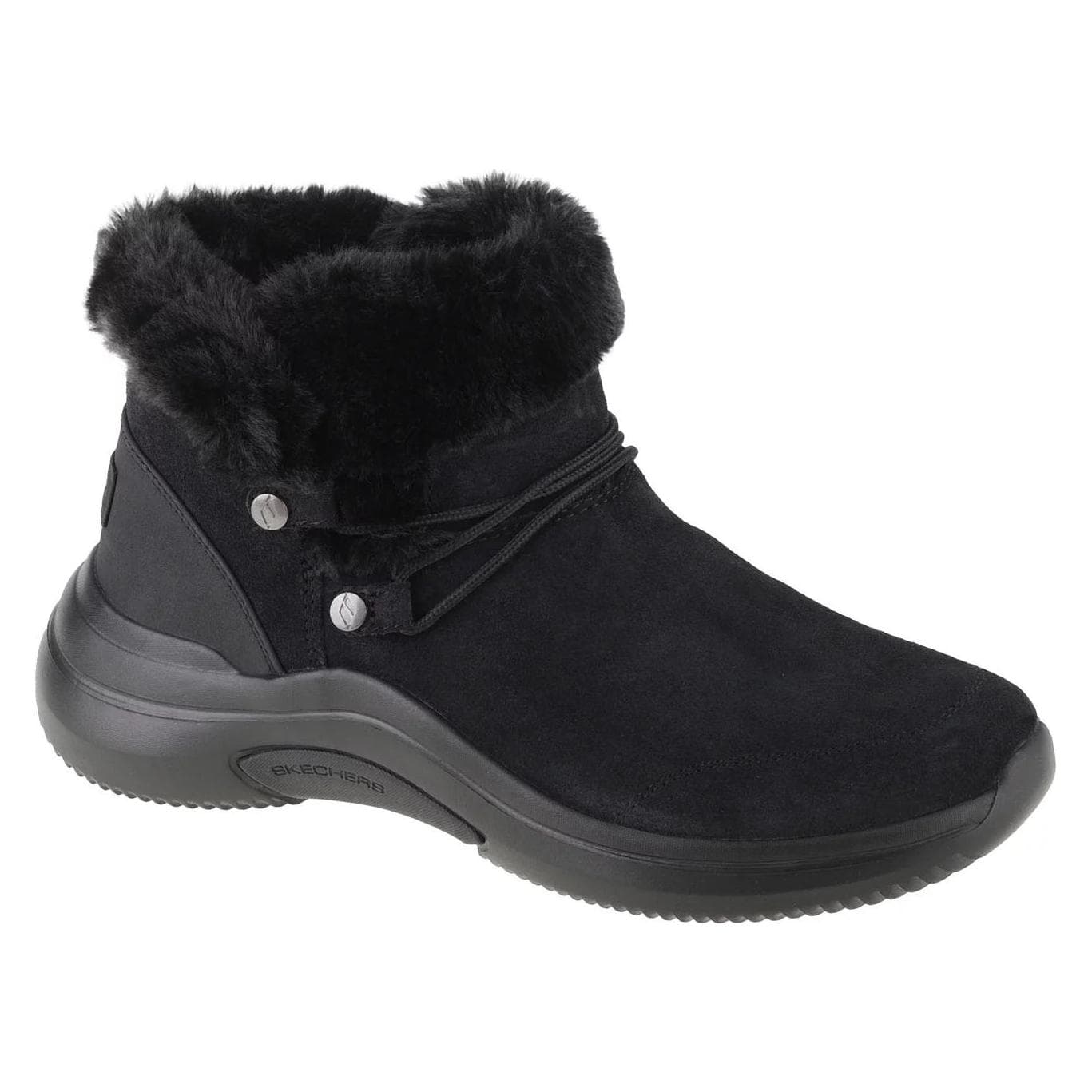 Skechers, Vrouwen, Laarzen, Dames Enkellaarzen Warm gevoerd 144271, Zwart, (39)
