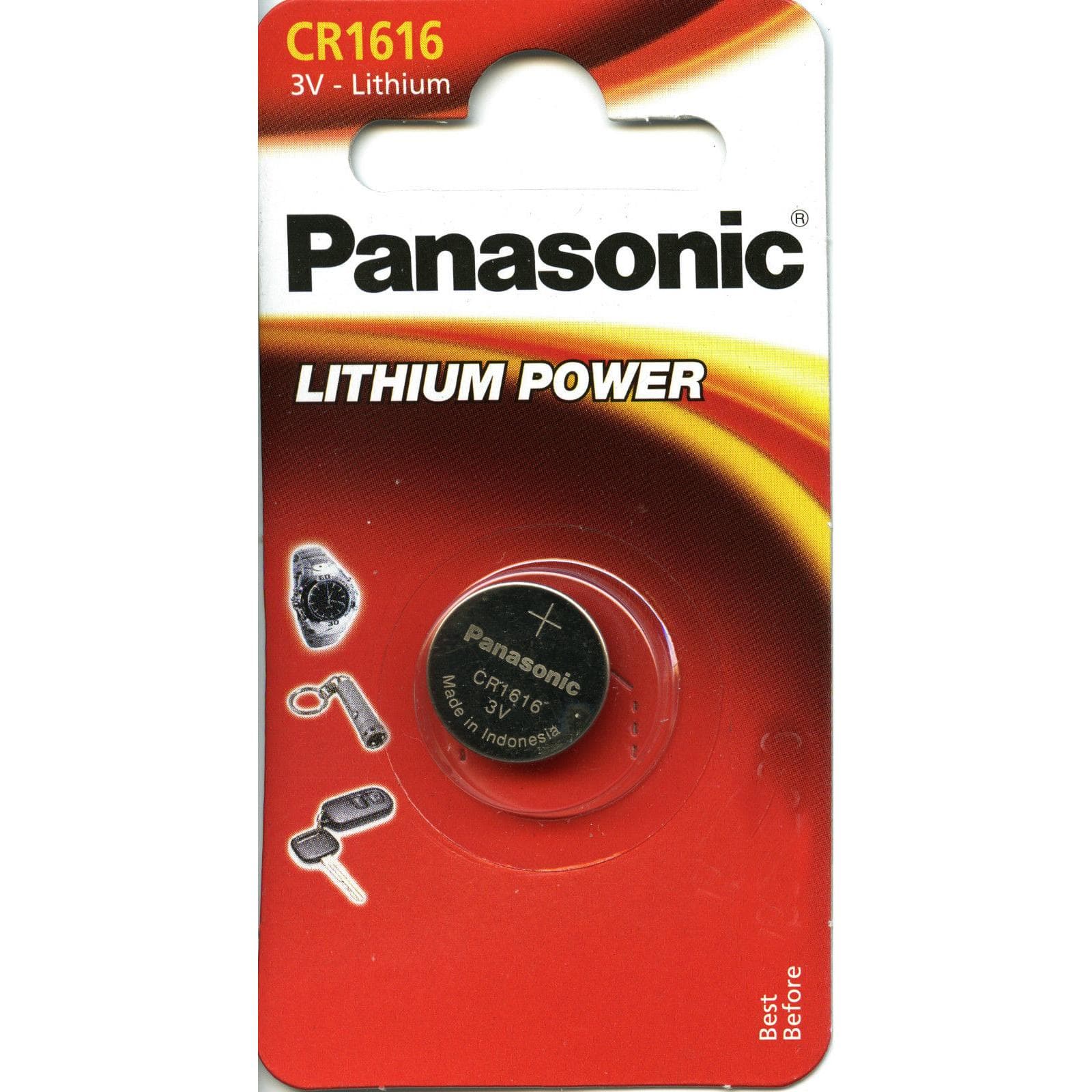 Panasonic Lithium vermogen CR1616 (1 Pcs., CR1616, 55 mAh), Batterijen