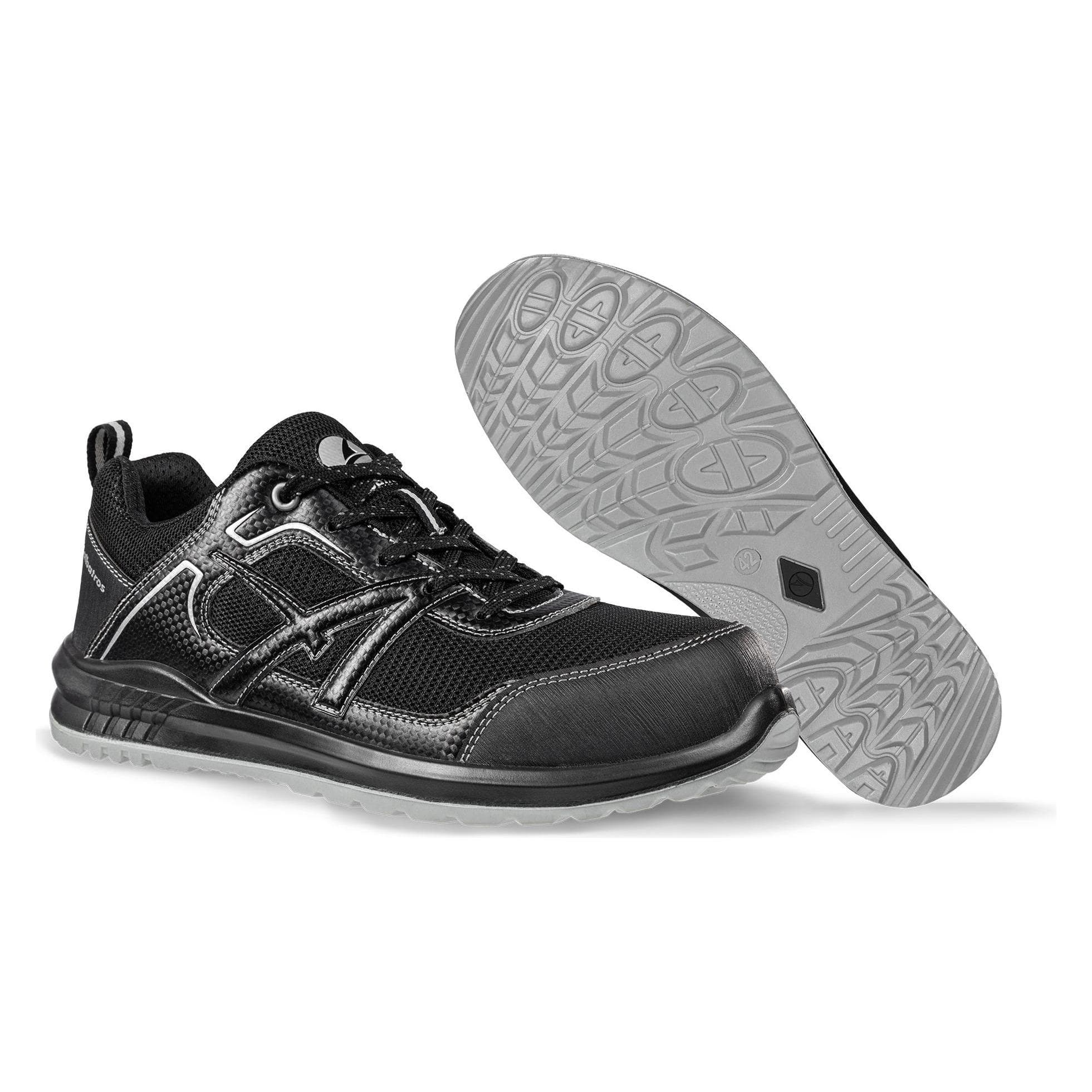 Albatros, Werkschoenen, Veiligheidsschoen RIDER BLACK LOW maat 44 zwart EN ISO 20345:2011 Carbon microvezel/mesh (S1P, 44)