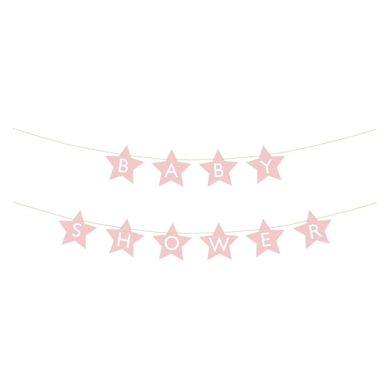Partydeco Guirlande - Baby Shower Etoiles rozen (1 Pcs.)