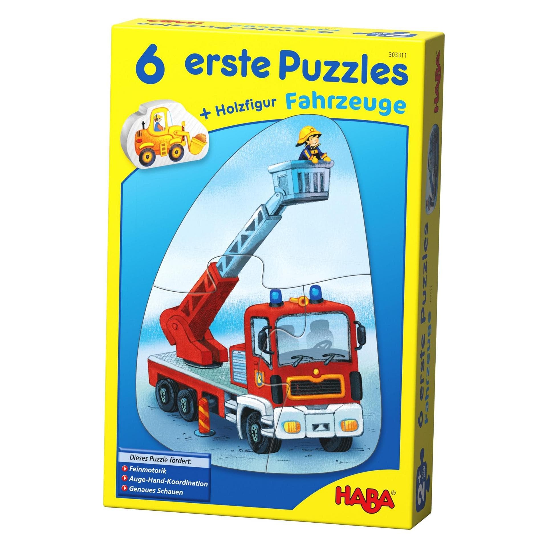 Haba 6 eerste puzzels - Voertuigen (4 onderdelen)