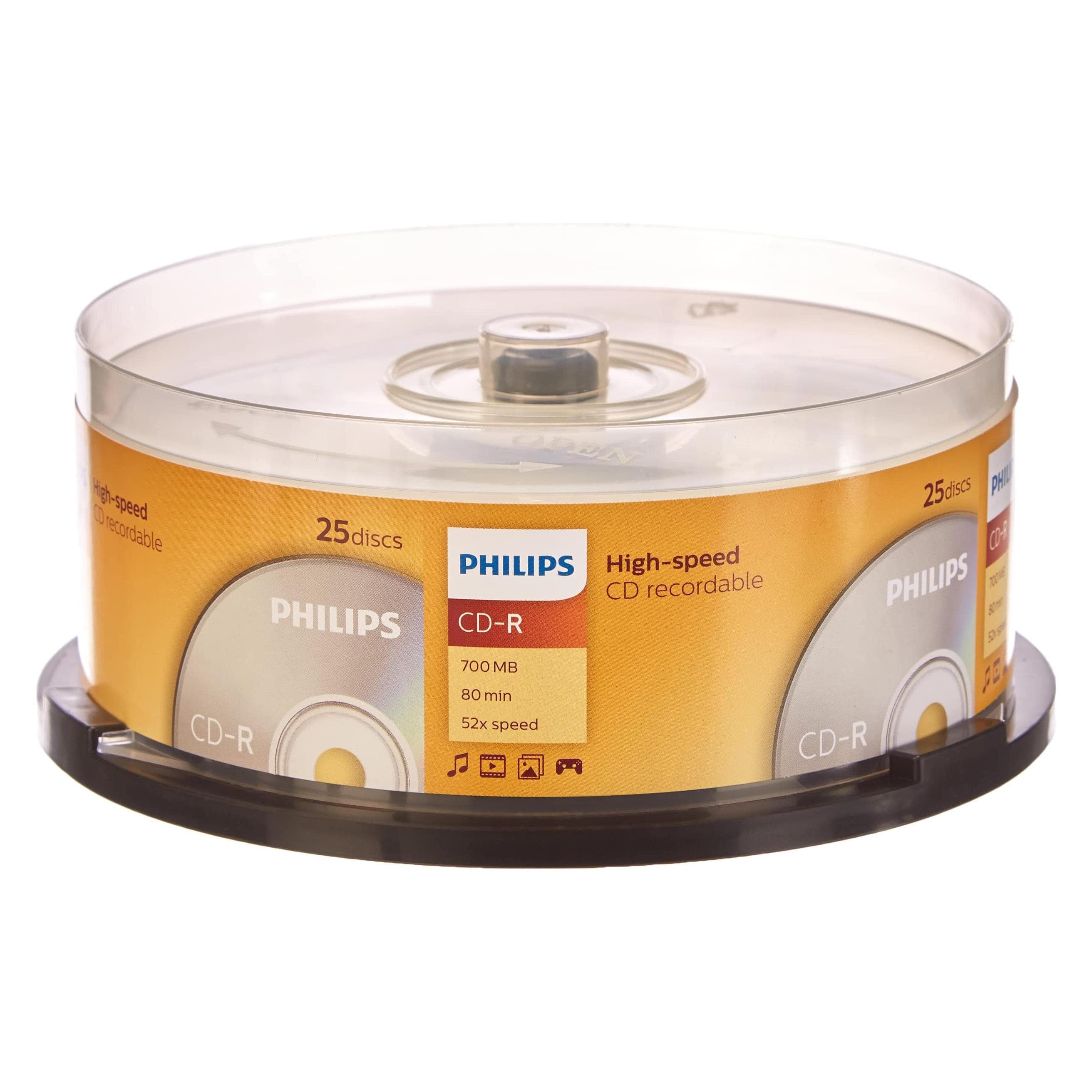Philips 1x25 CD-R 80Min 700MB 52x SP (25x), Optische gegevensdrager
