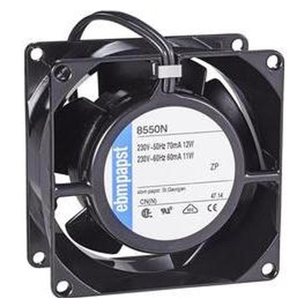 Papst AC axiale ventilator 230VAC 50m³/h (80 mm, 1x), PC ventilator, Zwart