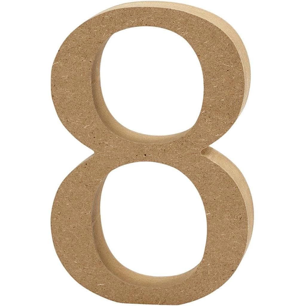 Creativ Company, Houten letters + stoffen letters, Hout aantal 8