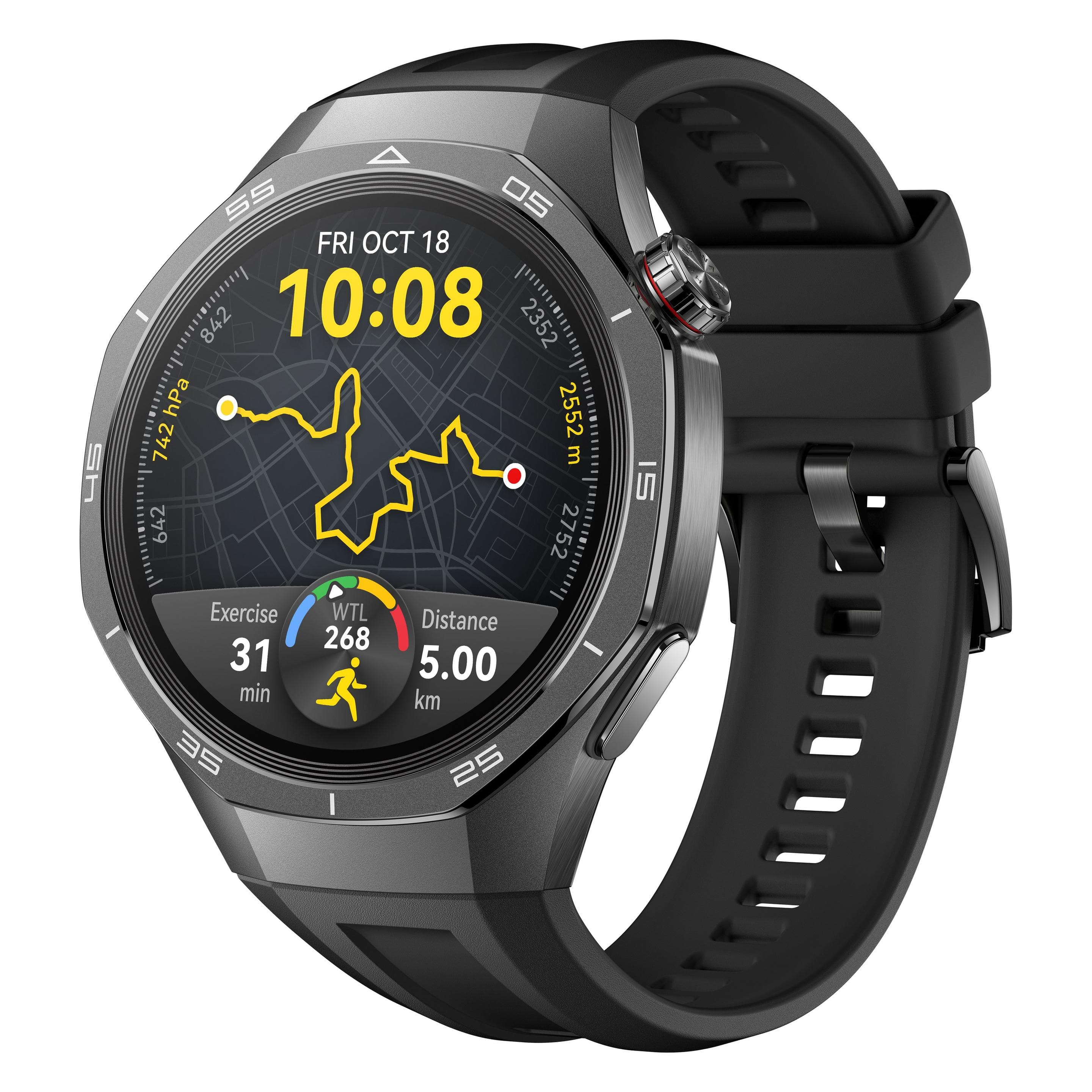 Huawei Horloge GT 5 pro 46mm zwart (46 mm, zonder simkaart), Smartwatches
